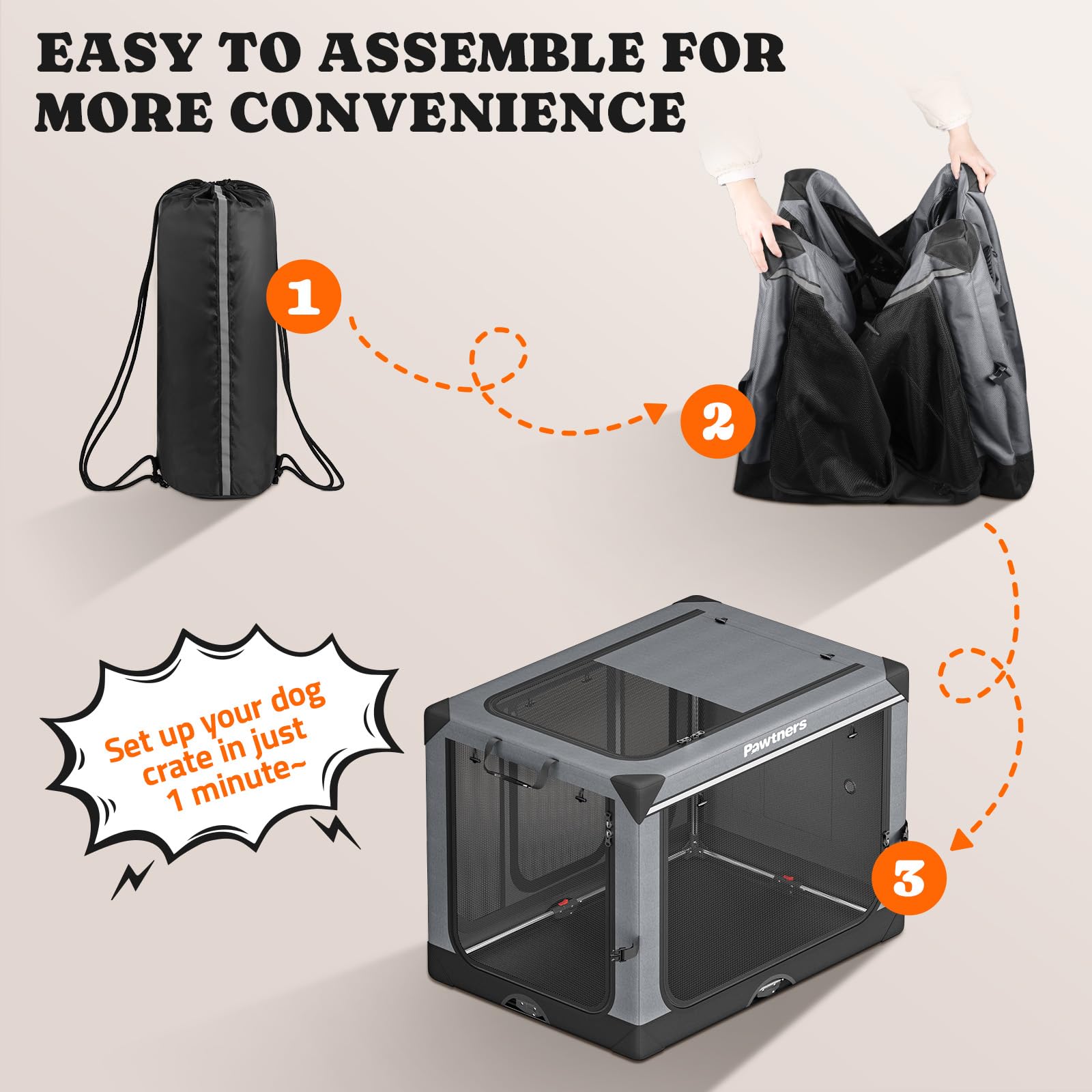 Collapsible Dog Crate: 26 Inch Foldable Soft Sided Dog Crate For Small Dogs, Portable Dog Travel Kennel With Soft Mat For Indoor
