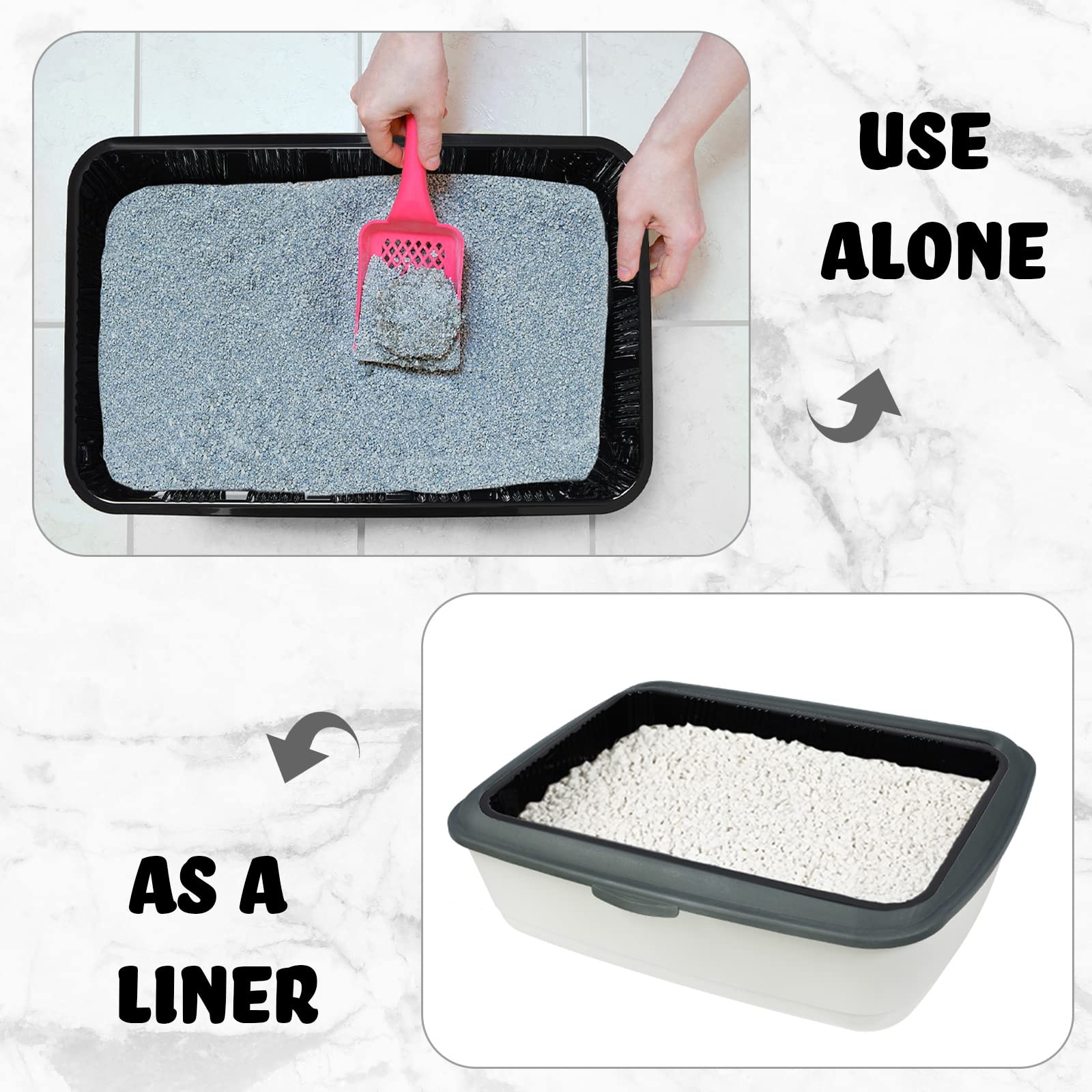 Tessco For You 30 Pack Disposable Plastic Litter Boxes For Cats Disposable Cat Litter Tray For Small Pets Kitten Travel, 16.7 X