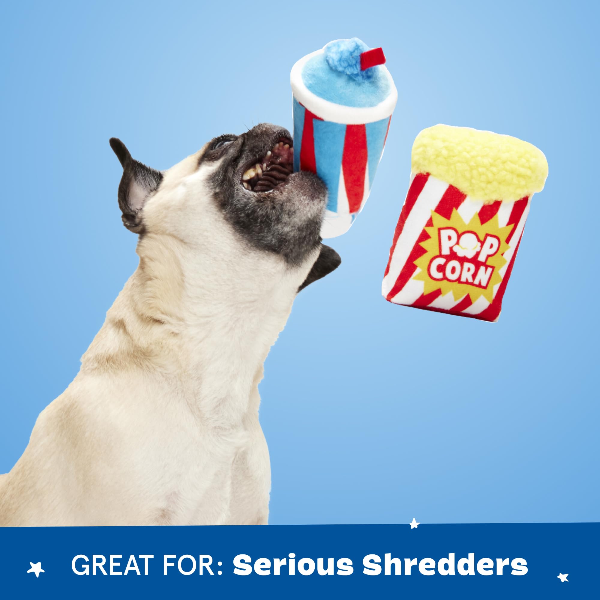 Barkbox Movie Bites Dog Toy Bundle - Squeaky Dog Toys - Plush Dog Toys - Puppy And Pet Toys For Small Dogs