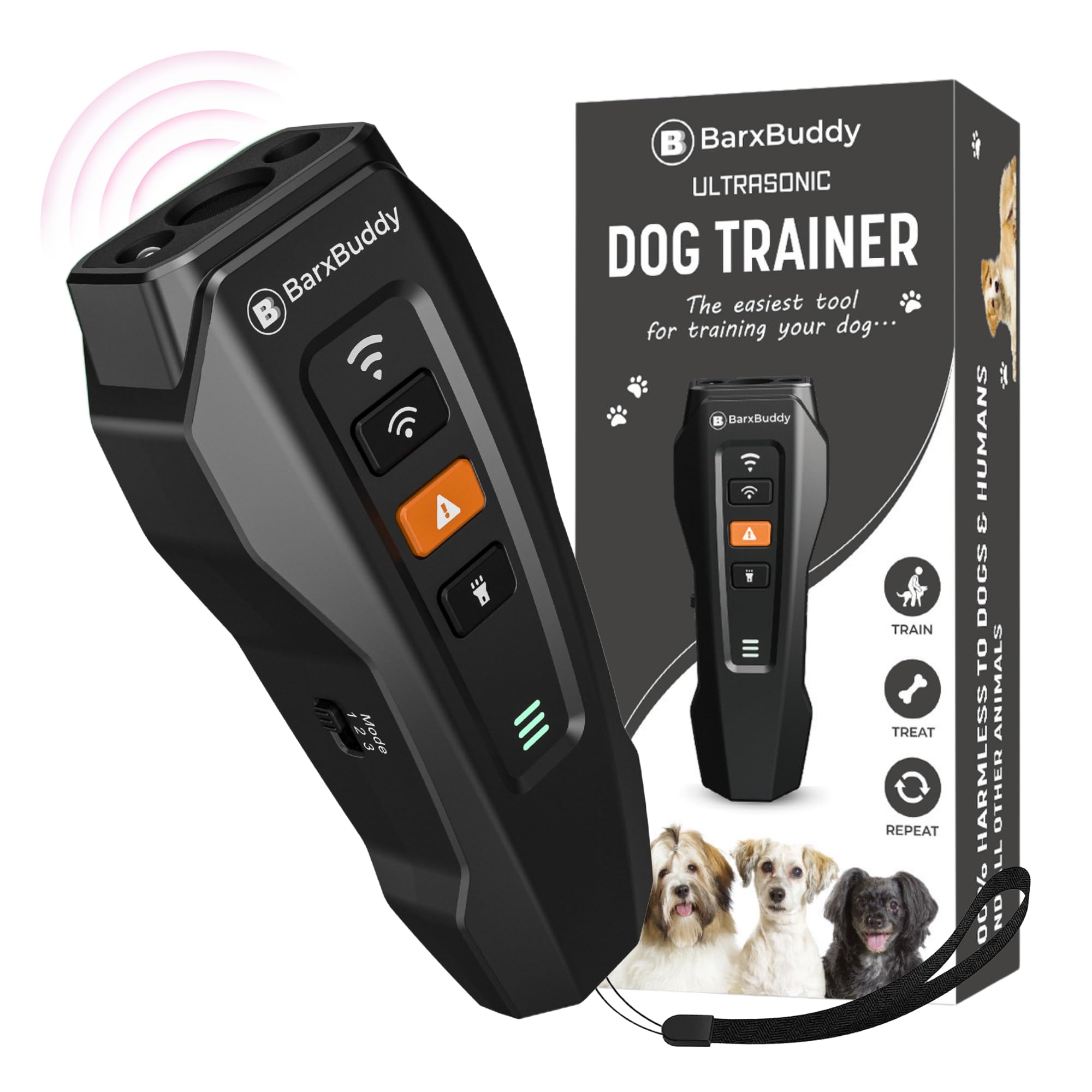 Barxbuddy 2Nd Gen Dog Bark Deterrent Devices | Long Range Ultrasonic | Bark Collar Alternative | Dog Training Indoor/Outdoor | R