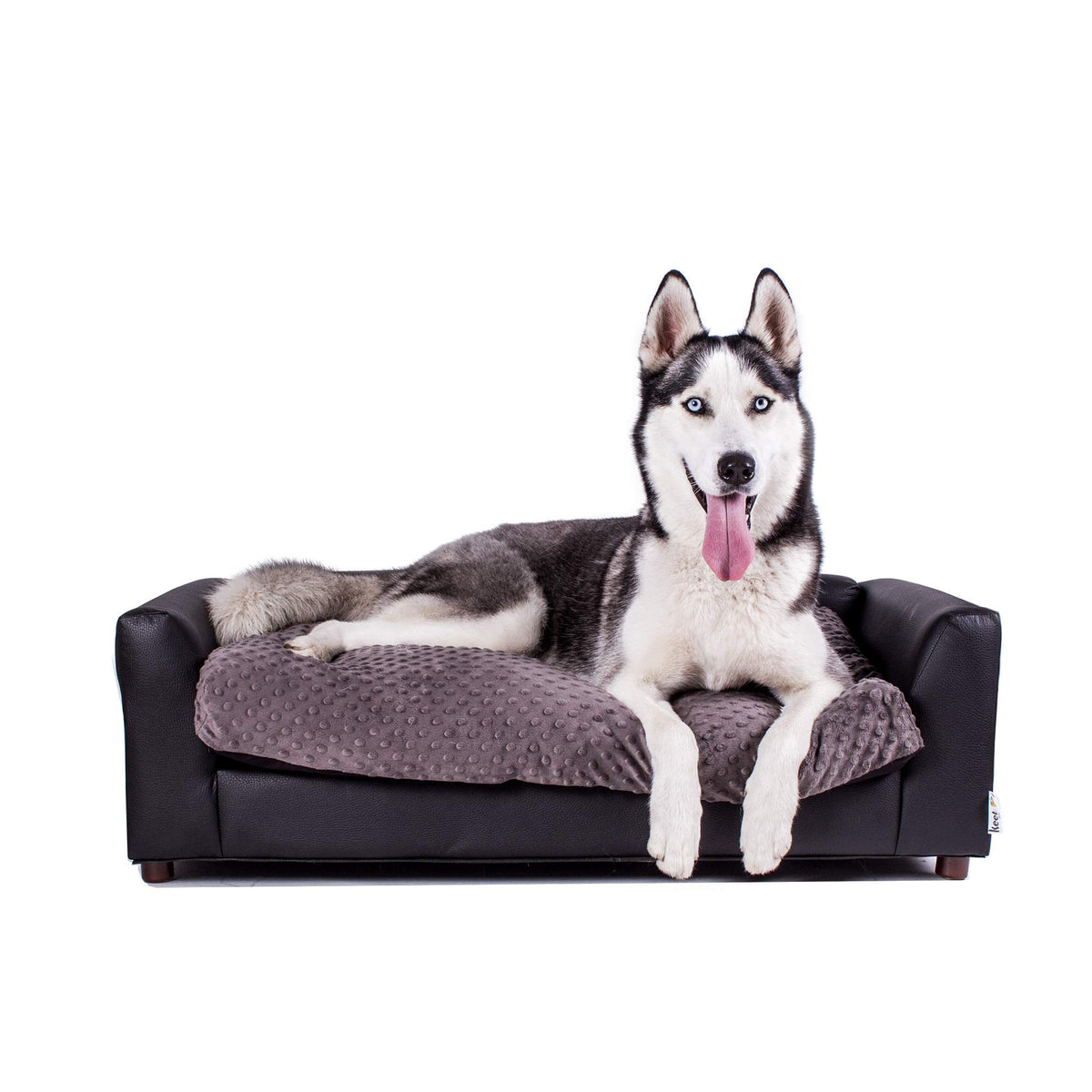 Keet Fluffy Deluxe Pet Bed, Charcoal, Large (40X23X13)