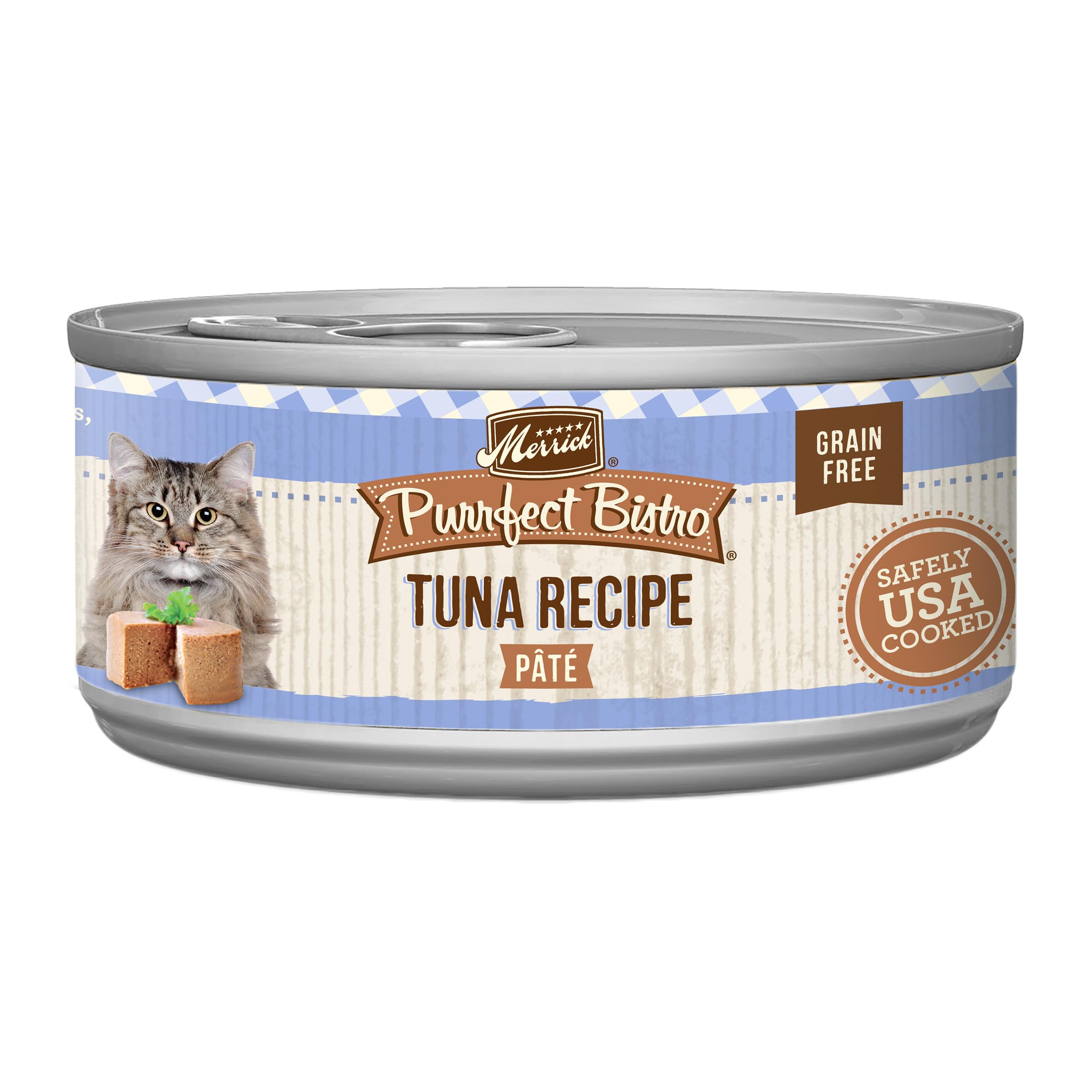 Merrick Purrfect Bistro Grain Free Premium Soft Canned Pate Adult Wet Cat Food, High Protein Tuna Recipe - (Pack of 24) 5.5 oz. 