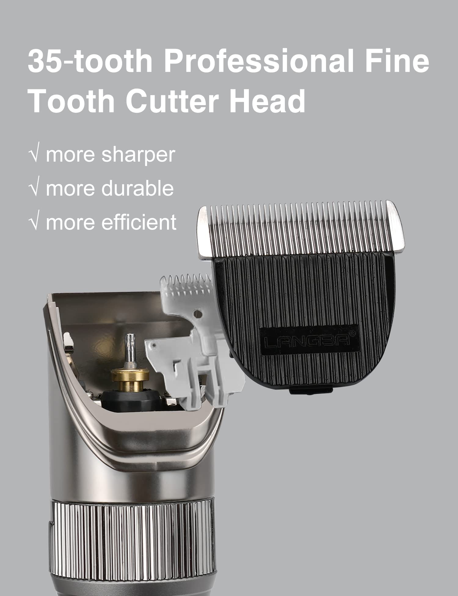 Hansprou Dog Grooming Clippers High Power Dog Clipper For Thick Heavy Coats Low Noise Plug-In Pet Trimmer Pet Professional Groom