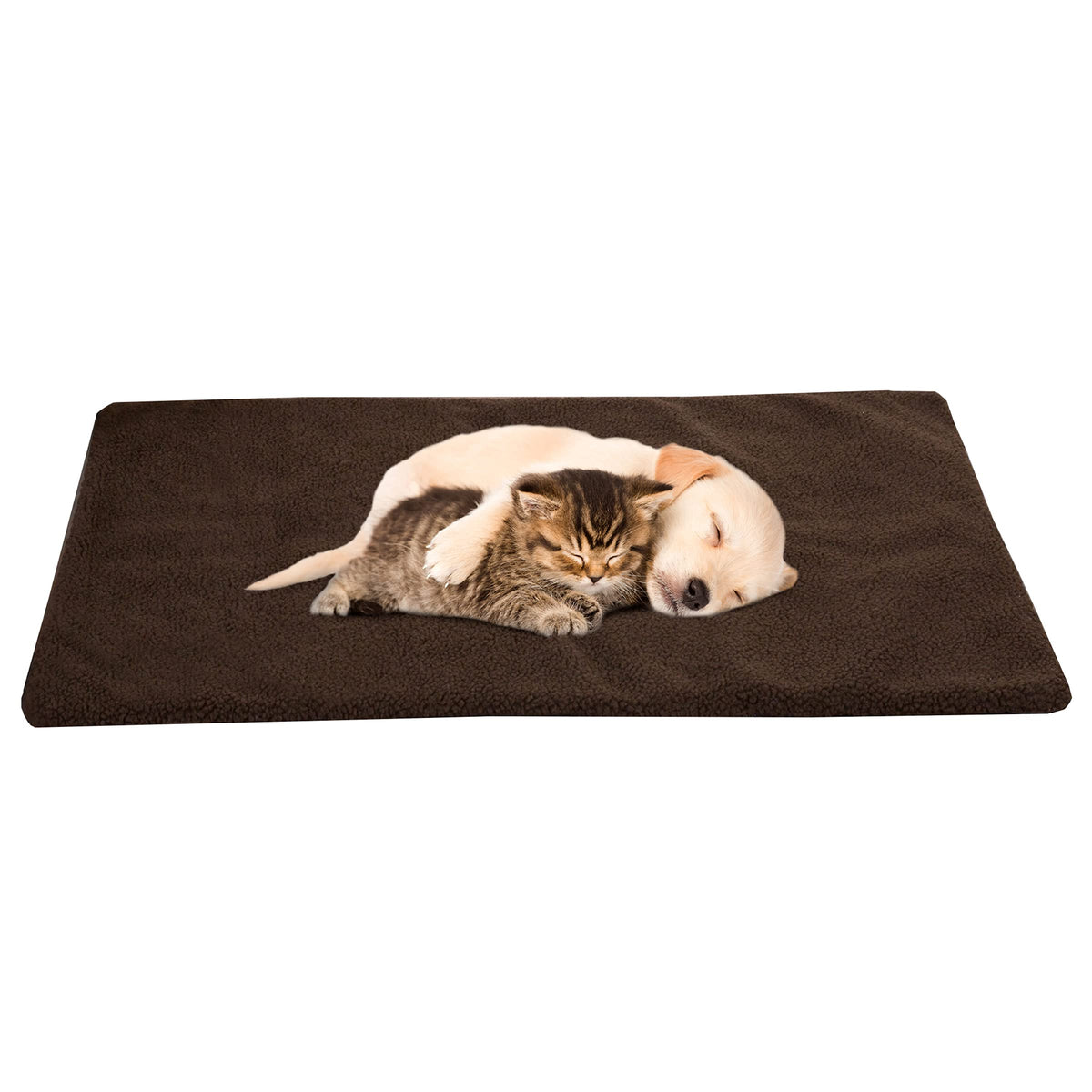 Self-Warming Cat Bed - 36X24 Thermal Pet Mat, Bed Liner, Or Self-Warming Crate Pad With Soft Sherpa Top For Dogs, Cats, Pets By Petmaker (Brown)