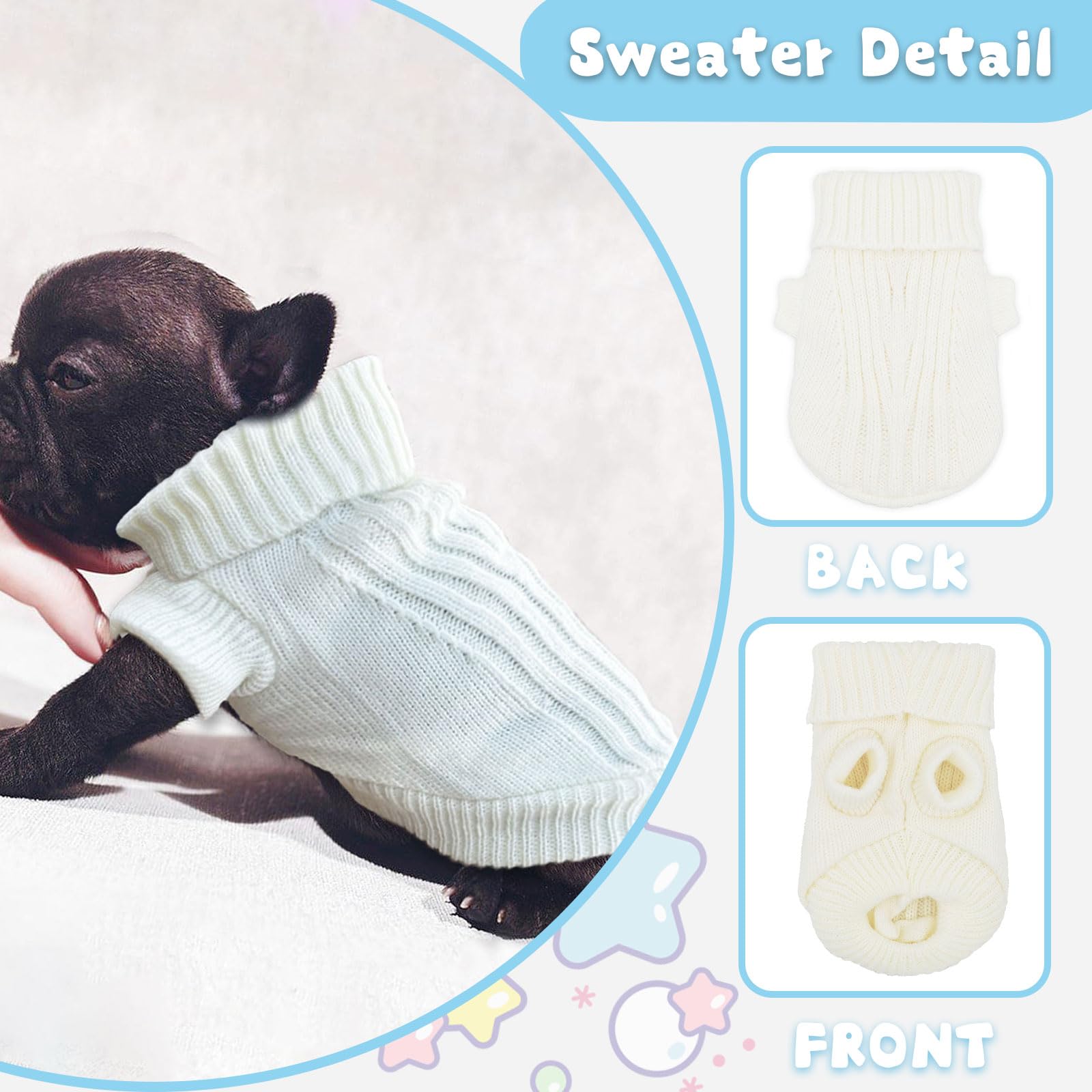 Xs Dog Clothes Dog Sweater For Small Dogs Autumn Winter Dog Sweaters Warm Puppy Clothes Turtleneck Pullover Sweater Pet Knitwear