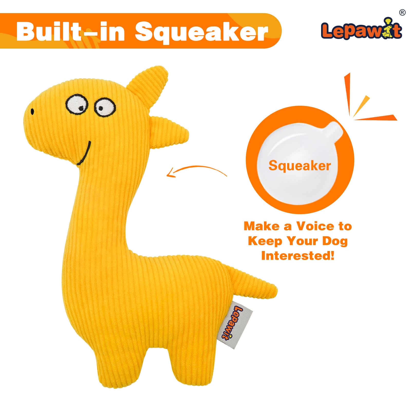 Lepawit Squeaky Dog Toys, Cute Plush Toy For Dogs Indoor Play, Interactive Dog Toys With Non-Shedding Material For Small And Med