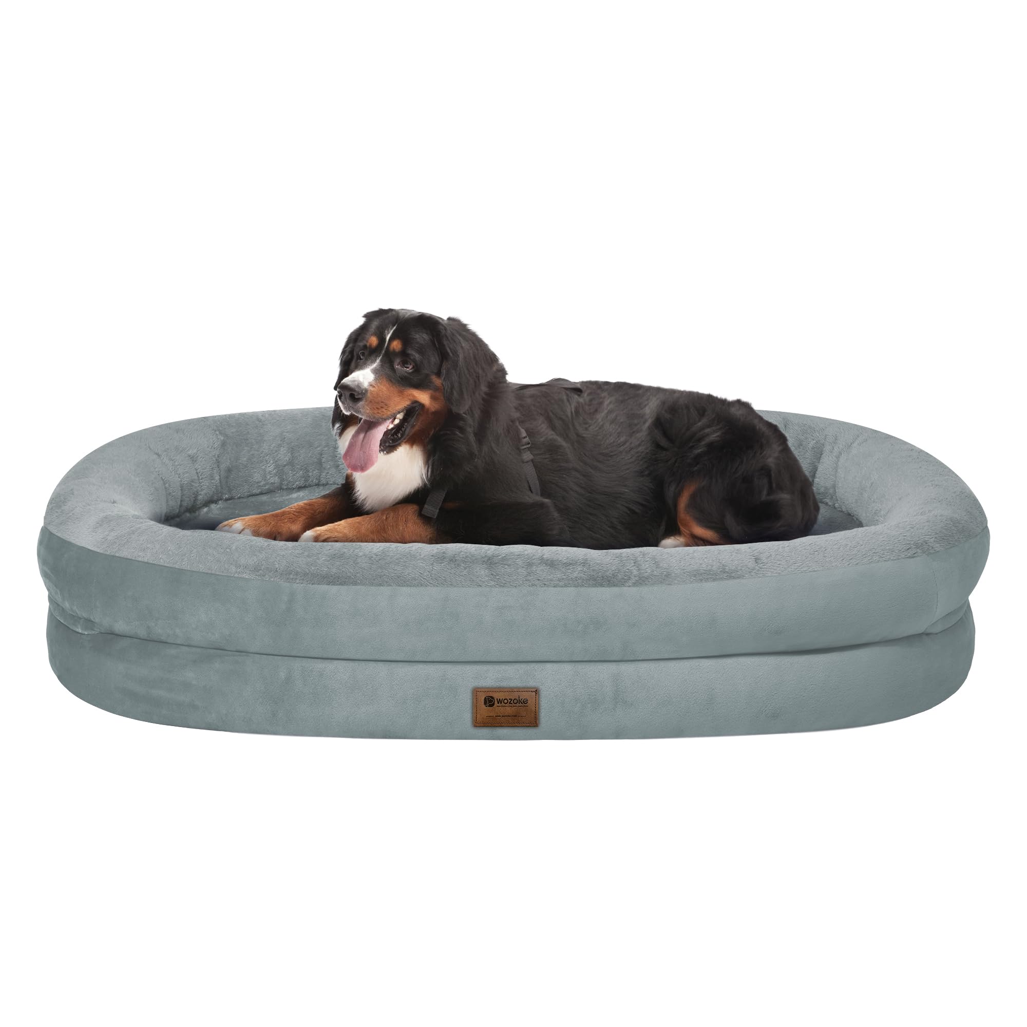 Orthopedic Washable Large Dog Bed: Cooling Dog Bed With Bolsters - Jumbo Bed Waterproof Removable Cover Non-Slip Pet Bed For Ext