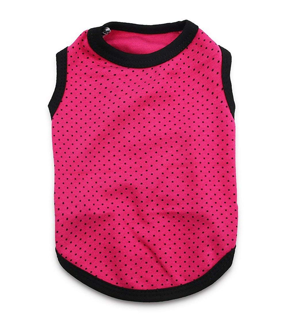 Droolingdog Breathable Small Dog T Shirt Dog Striped T-Shirt Puppy Shirts For Small Dogs