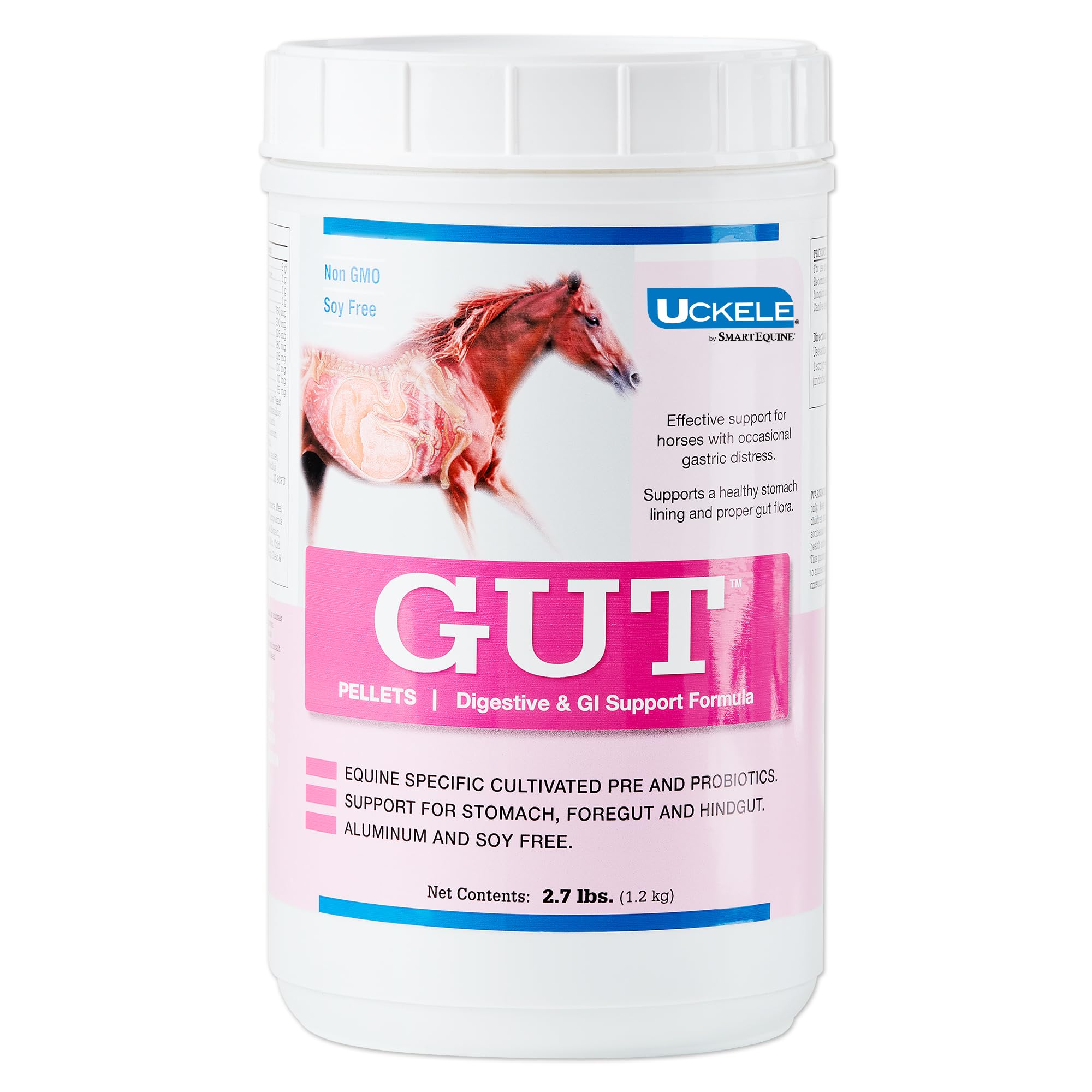 Uckele by SmartEquine Gut Pellets | Healthy Gut Probiotics for Horses | Equine Prebiotic & Probiotic Powder | Horse Stomach Supp