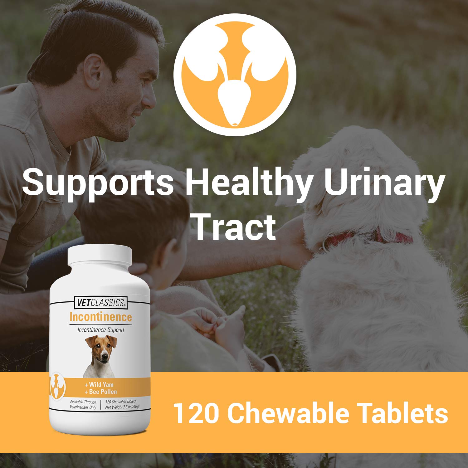 Vet Classics Bladder, Incontinence Support Dog Supplement - Supports Bladder Health for Dogs, Helps With Pet Incontinence - Incl