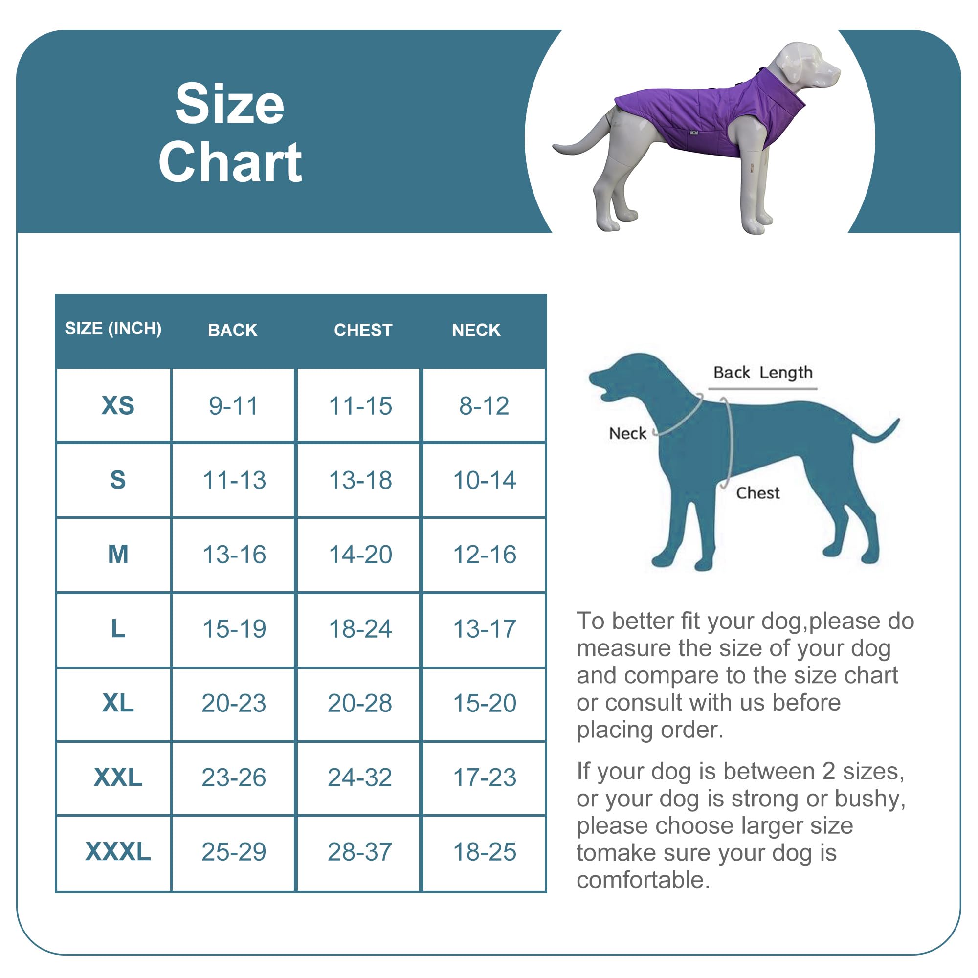 Dog Winter Vest With Cotton Lining, Waterproof Ultra Warm Dog Winter Coat Windproof Zippered Jacket Breathable Soft Dog Coat For Small Medium Large Dogs Purple S