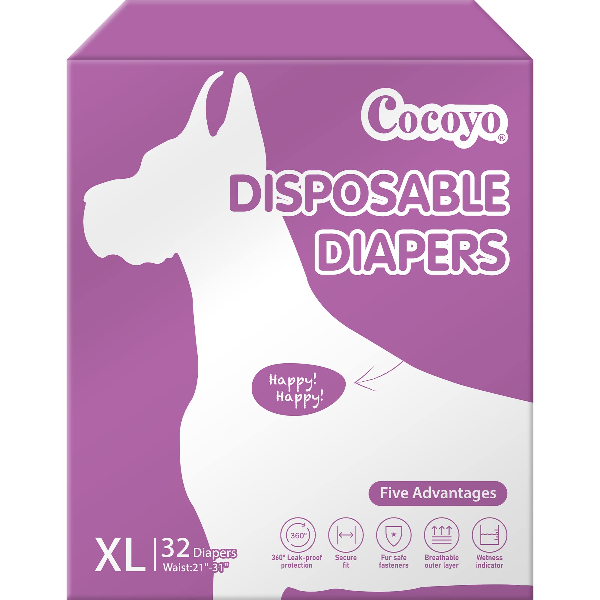 Cocoyo Disposable Dog Diapers Female, Doggie Diapers Female,Puppy Diapers Female, Super Absorbent, Breathable, Wetness Indicator