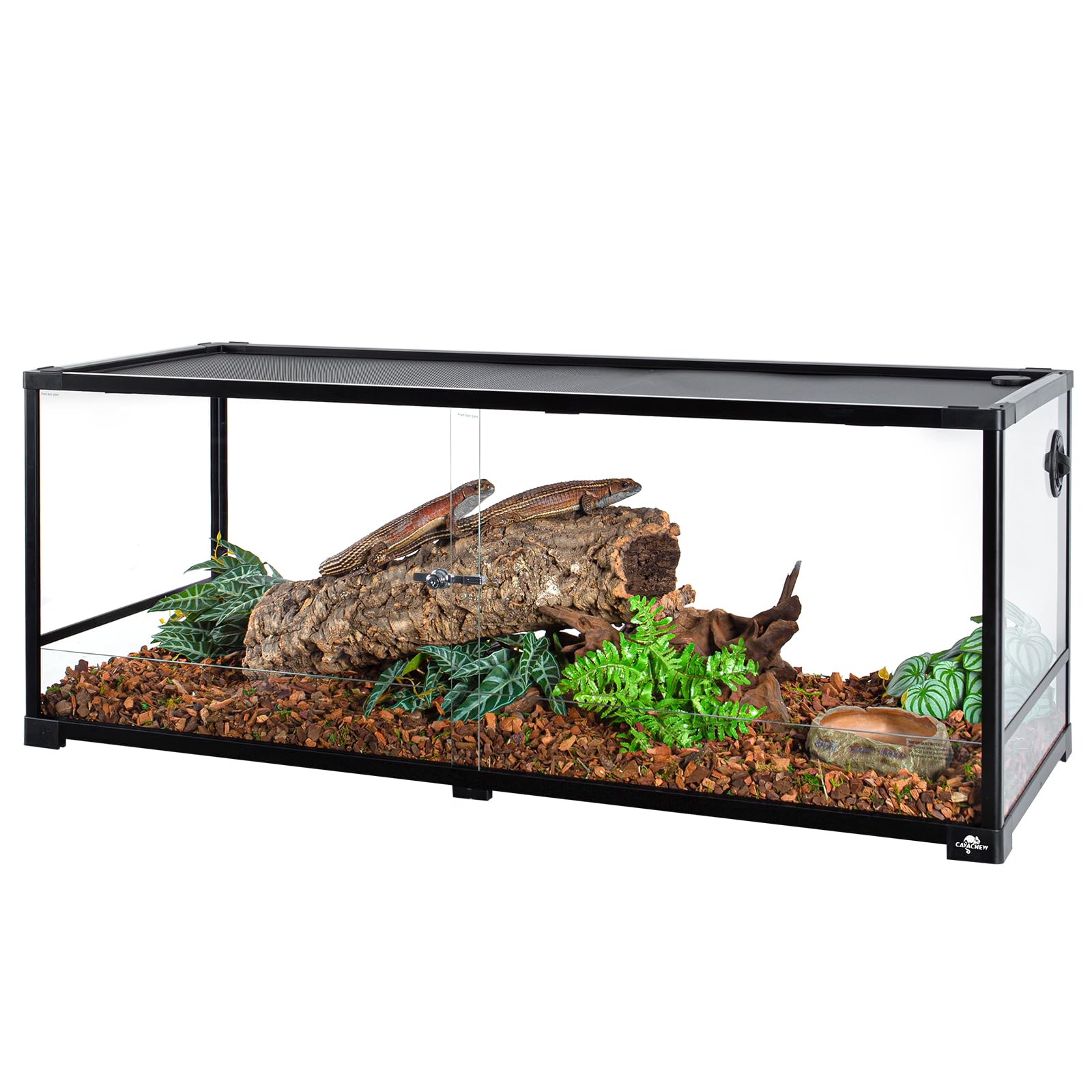 Cavachew 67 Gallon Reptile Tank, Glass Reptiles Terrarium 48'' X 18'' X 18'', Sliding Door, Top Ventilation, Cable Pass, Humidif