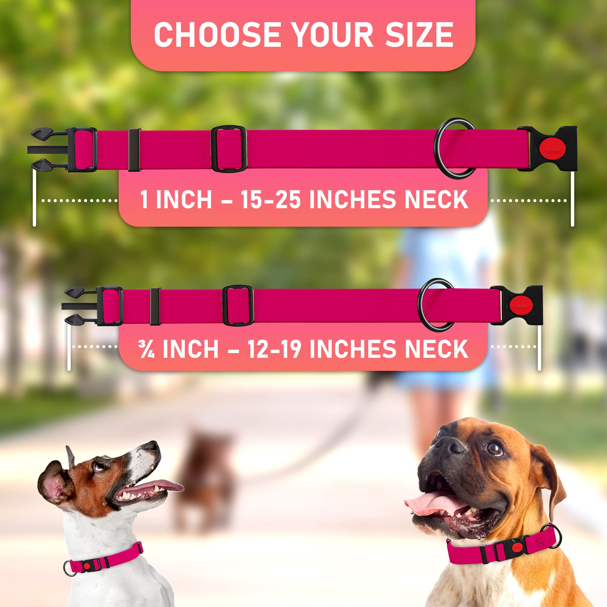 Adjustable Dog Collar With Safety Lock Buckle - Made In Usa - Honeycomb Waterproof Heavy Duty Dog Collars For Medium Large Dogs