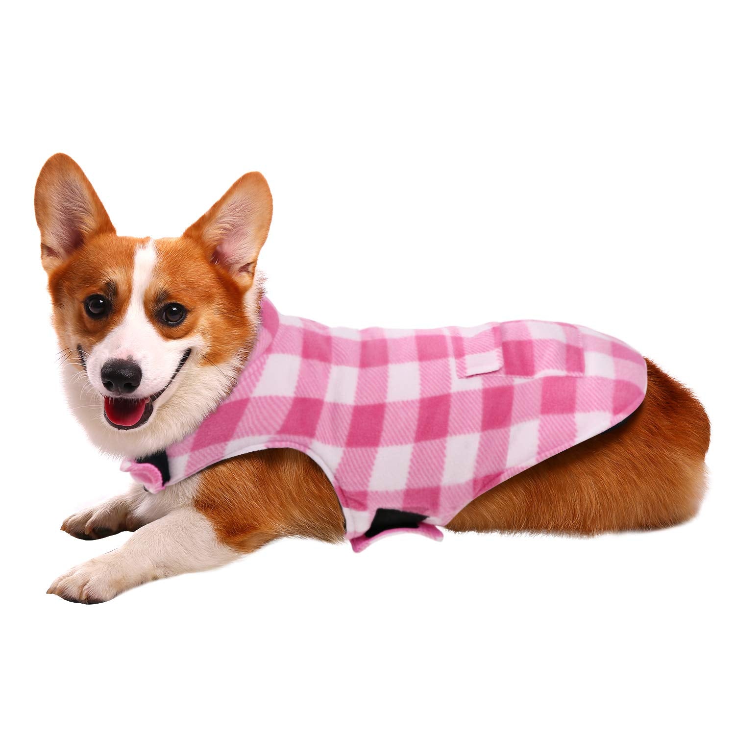 ASENKU Dog Winter Coat, Dog Fleece Jacket Plaid Reversible Dog Vest Waterproof Windproof Cold Weather Dog Clothes Pet Apparel fo