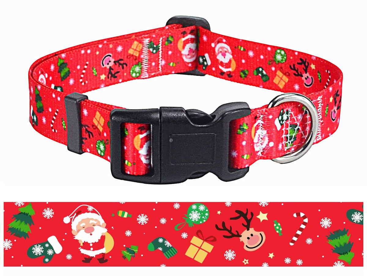 Mihqy Christmas Dog Collar - Premium Adjustable Dog Collar For Small Medium Large Dogs (Christmas,Xs)