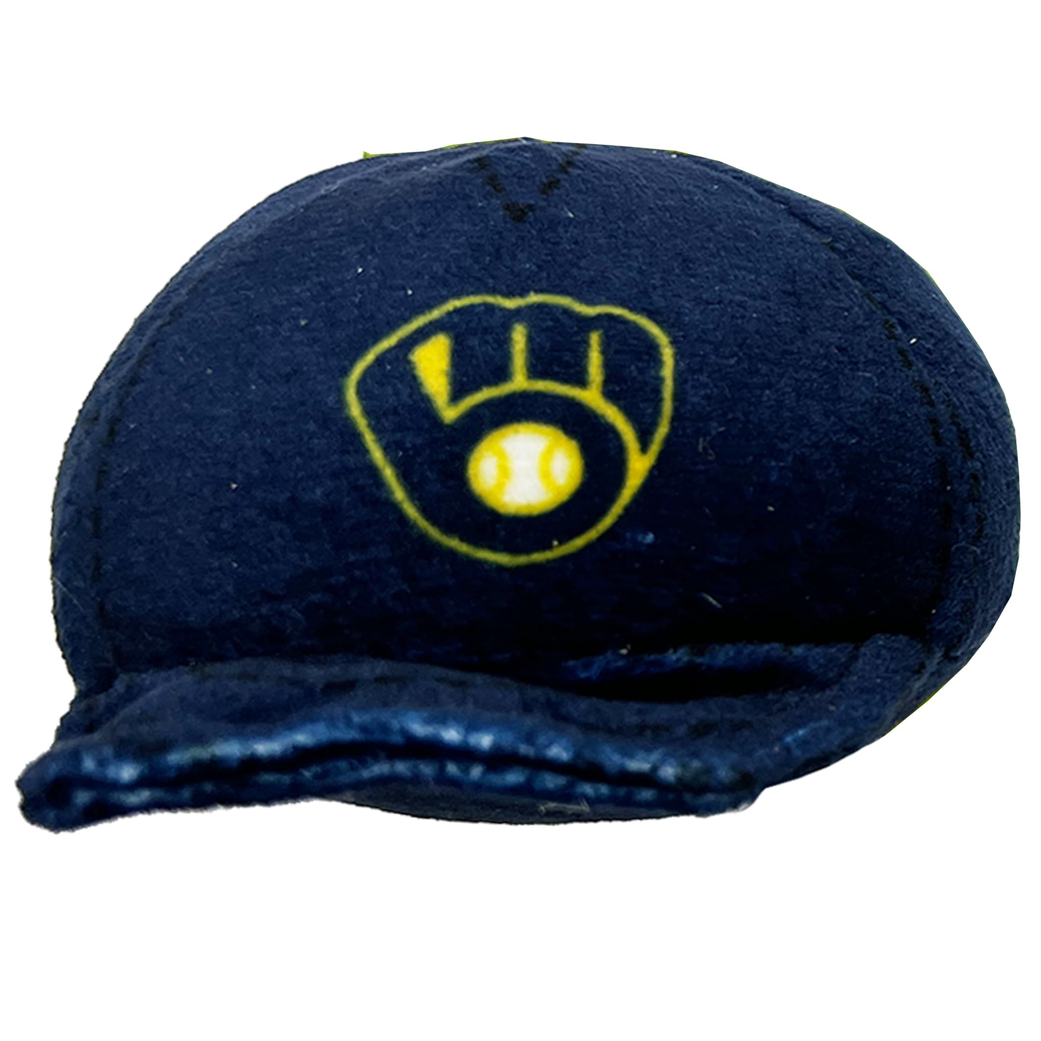 Best Plush Cat Toy - Mlb Milwaukee Brewers Complete Set Of 3 Piece Cat Toys Filled With Catnip. Incld: 1 Baseball Cap Cat Toy, 1