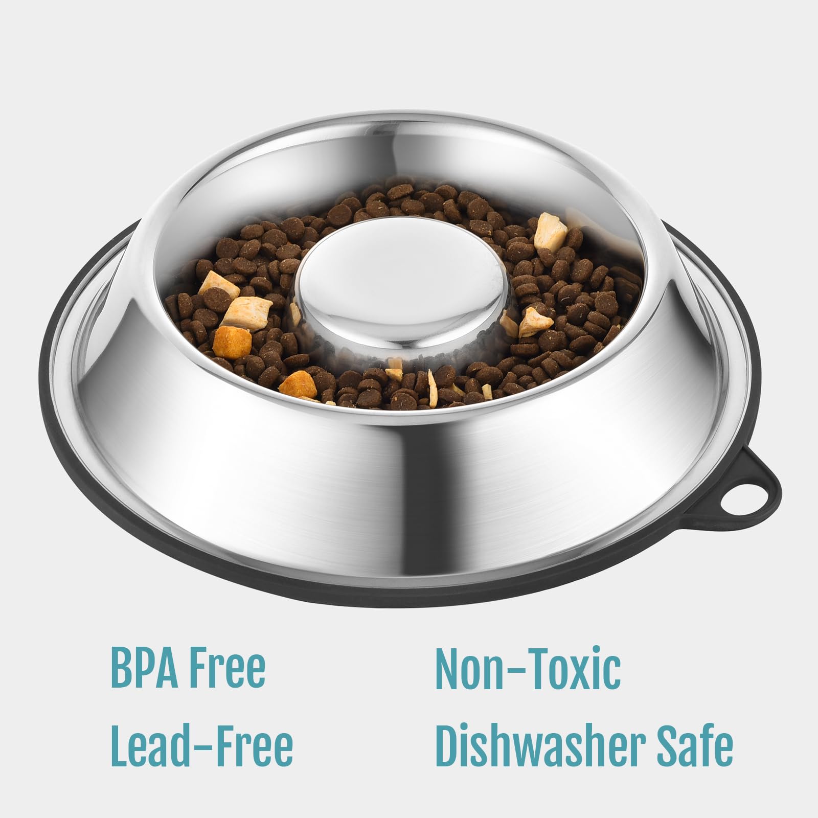 PEGGY11 Stainless Steel Slow Feeder Dog Bowl - Holds 2 Cup, for Medium Size Dogs