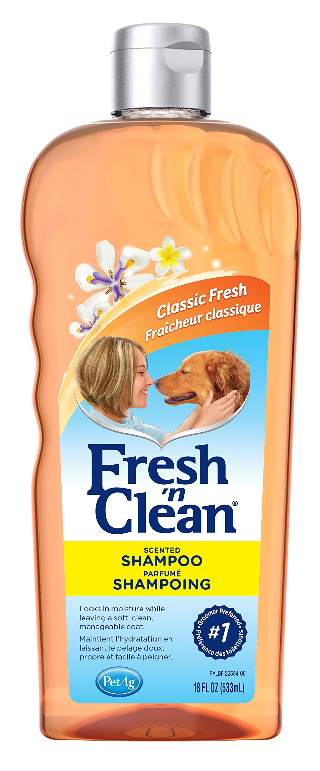 Pet-Ag Fresh ’N Clean Scented Shampoo, Classic Fresh Scent - 18 Oz - Moisturizes With Vitamin E & Aloe Vera - Strengthens & Repairs Coats - Soap Free