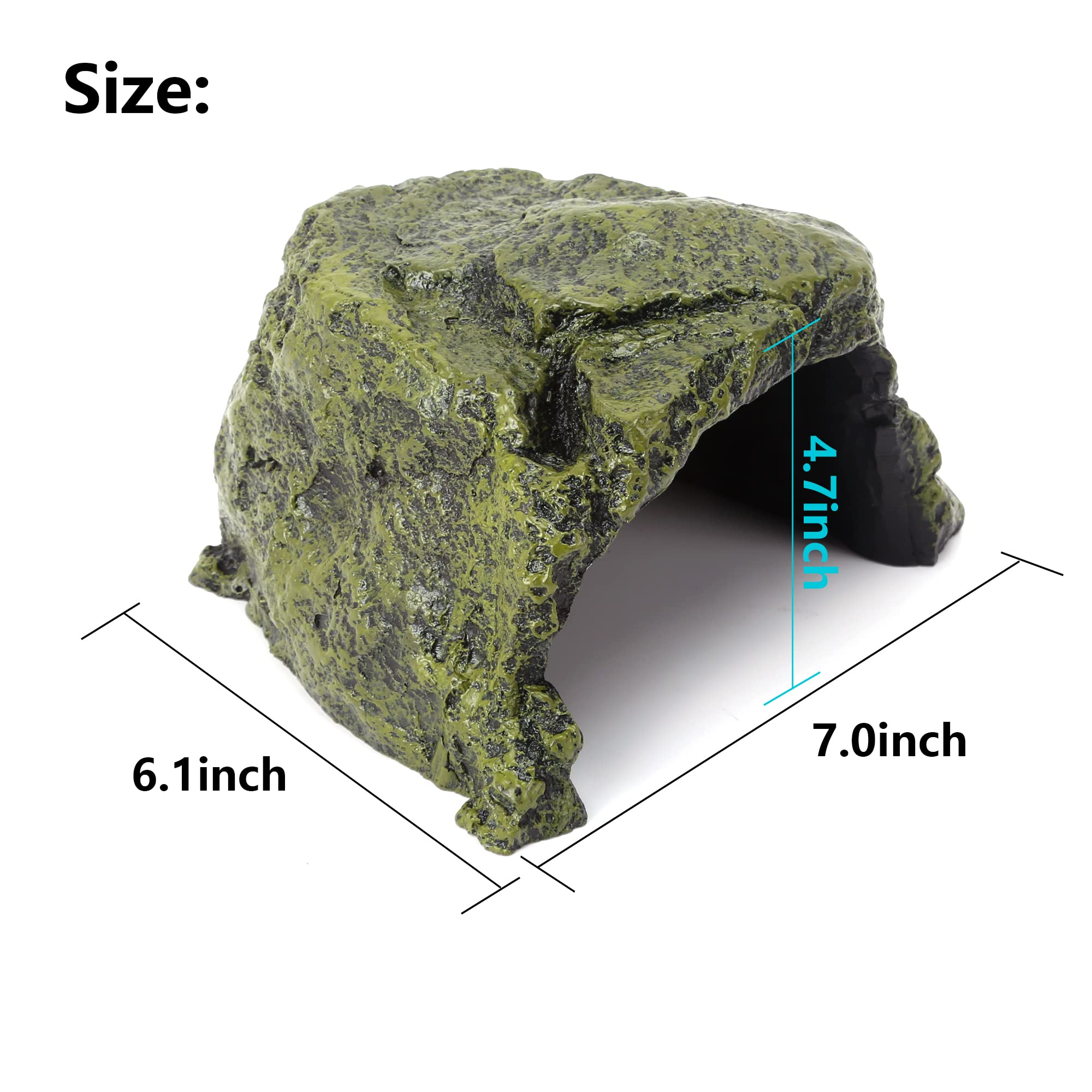 Reptile Rock Hide Cave - World 9.99 Mall Reptile Rock Hide Habitat Decoration|Natural,Non-Toxic, Made of Resin | Hideout for Sma