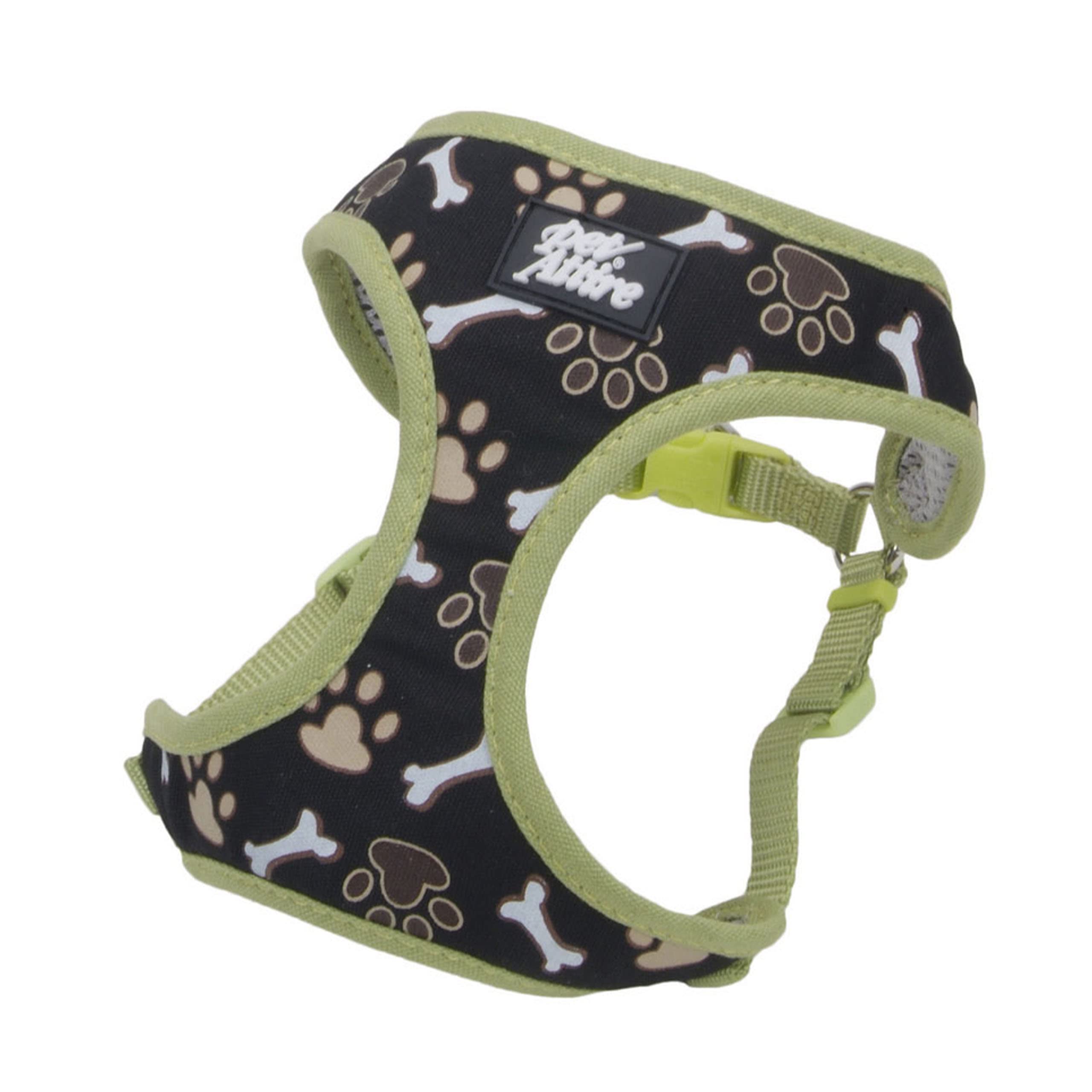 Coastal Pet Ribbon Designer Wrap Adjustable Dog Harness - Large & Small Dog Harness - Breathable Mesh Harness For Dogs Pet Supplies For Dogs - Brown Paws & Bones, 5/8' X 16-19'