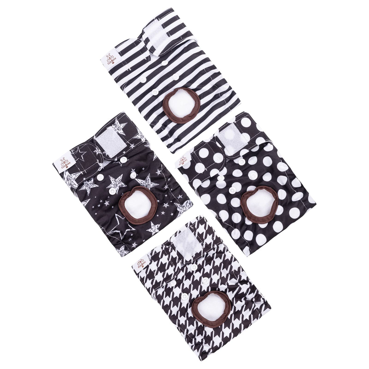 Cutebone Washable Female Dog Diapers 4 Pack Reusable Doggie Heat Diapers For Period Fmg01S