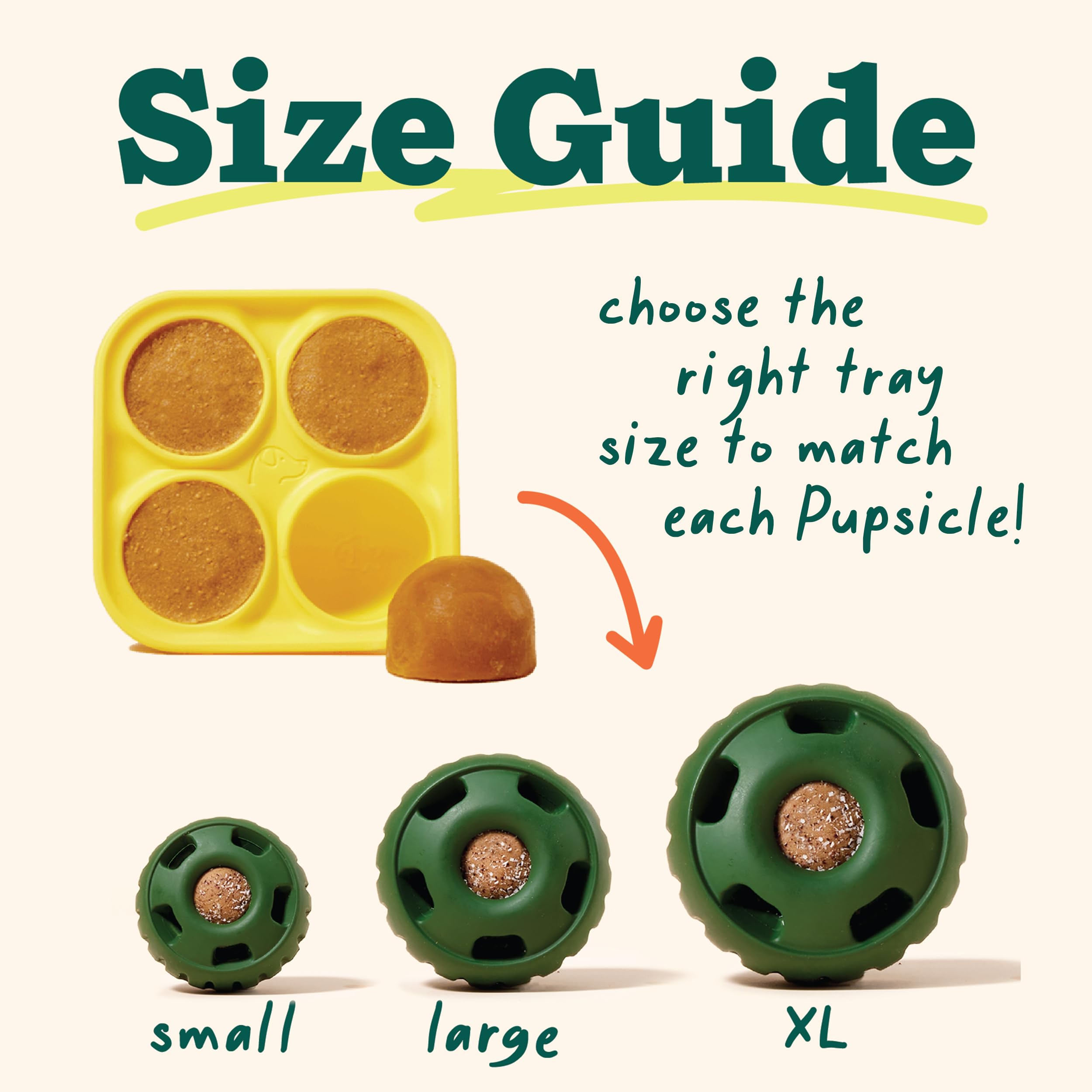 WOOF Pupsicle Treat Tray Mold, Small 10-25 lbs, Silicone Molds for Dog Treats, Dishwasher Safe, Reusable Treat Tray, Freeze Refi