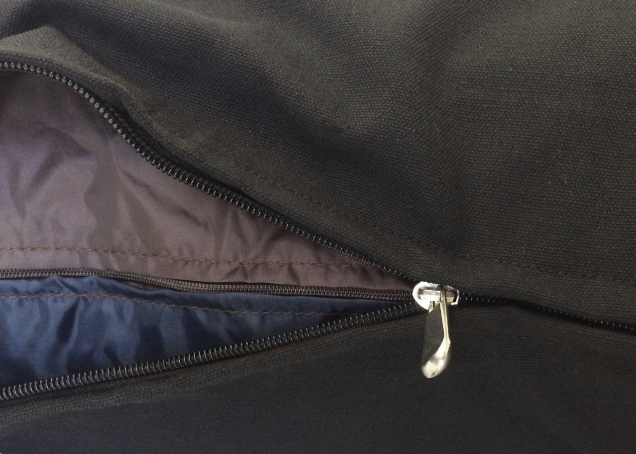 Diy Do It Yourself Durable Tough Black Canvas Pet Dog Bed Pillow Cover + Internal Inner Waterproof Resistant Case Set For Small Medium Dogs - Covers Only Flat Style (Black Canvas, 36''X29'')