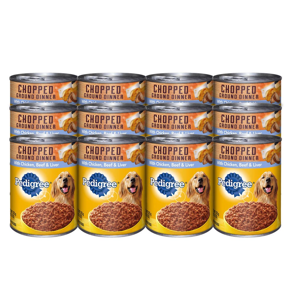 Pedigree Chopped Ground Dinner Wet Dog Food - Chicken, Beef & Liver - 13.2oz - 12pk - Chicken, Beef & Liver - 13.2 oz, Model:FBA