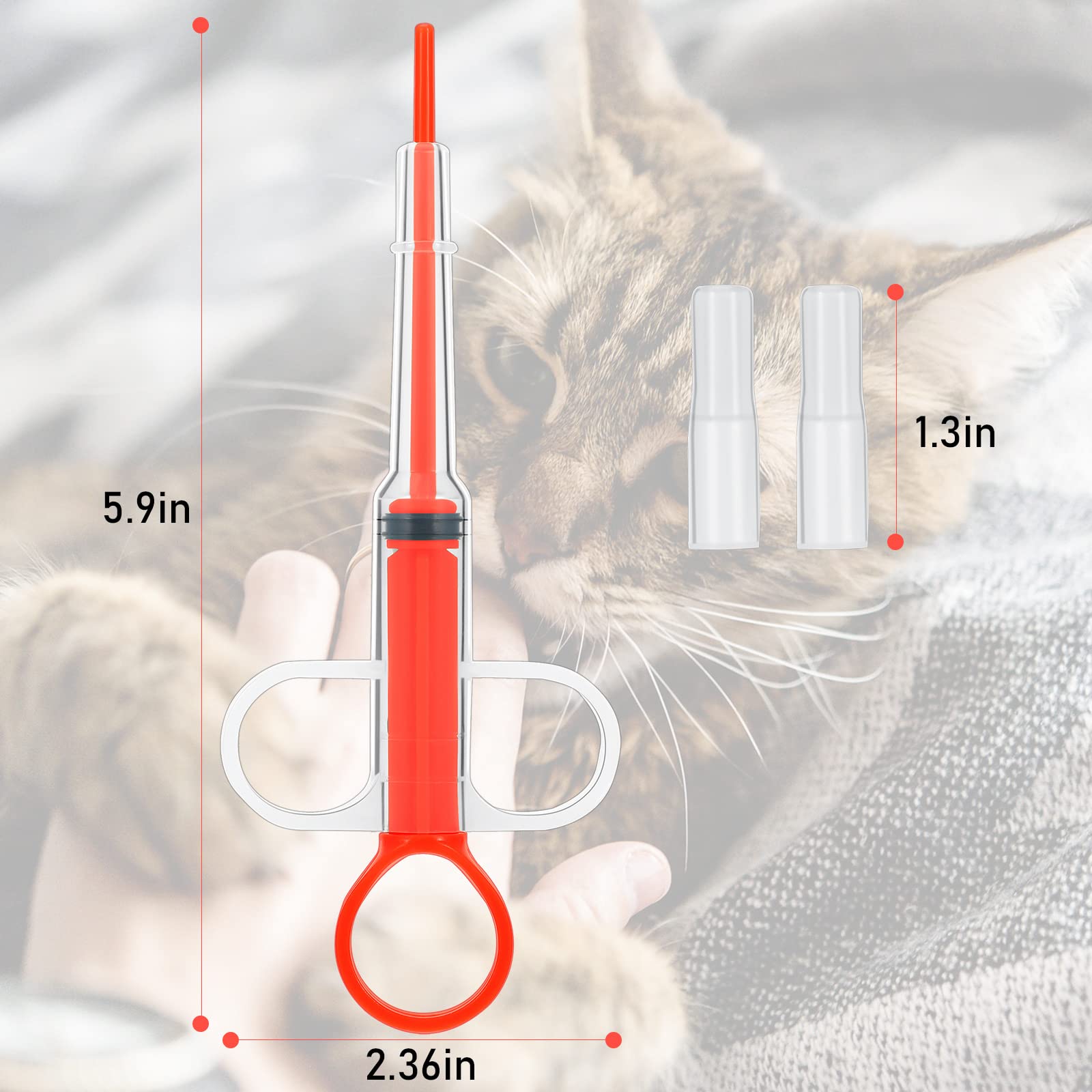 4 Pieces Pet Pill Plunger Popper for Small Cats Dogs Pill Gun Dispenser Shooter Pet Piller Soft Tip Tablet Syringe Pusher Animal