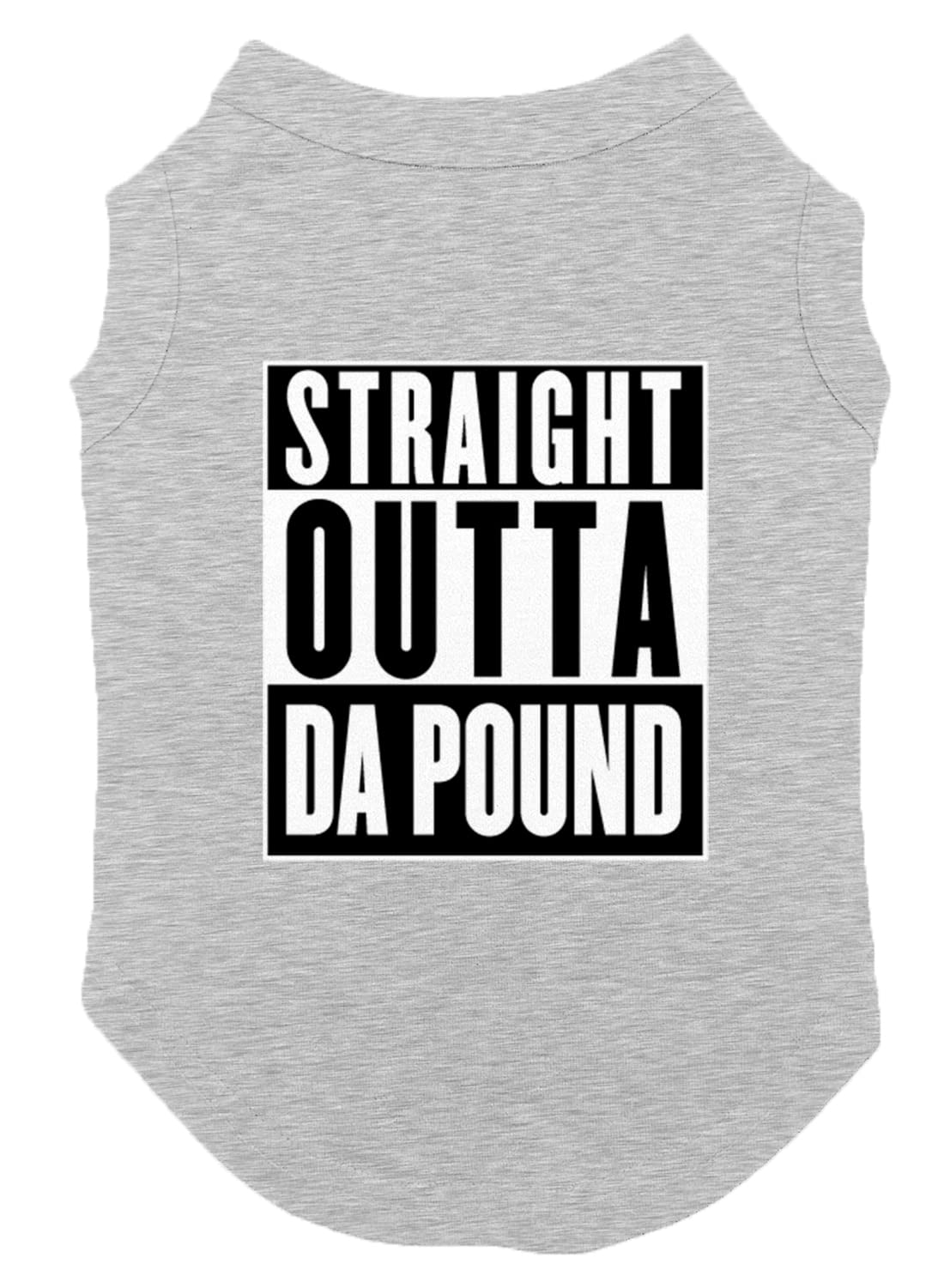 Straight Outta Da Pound - Rescue Dog Shirt (Light Gray, Small)