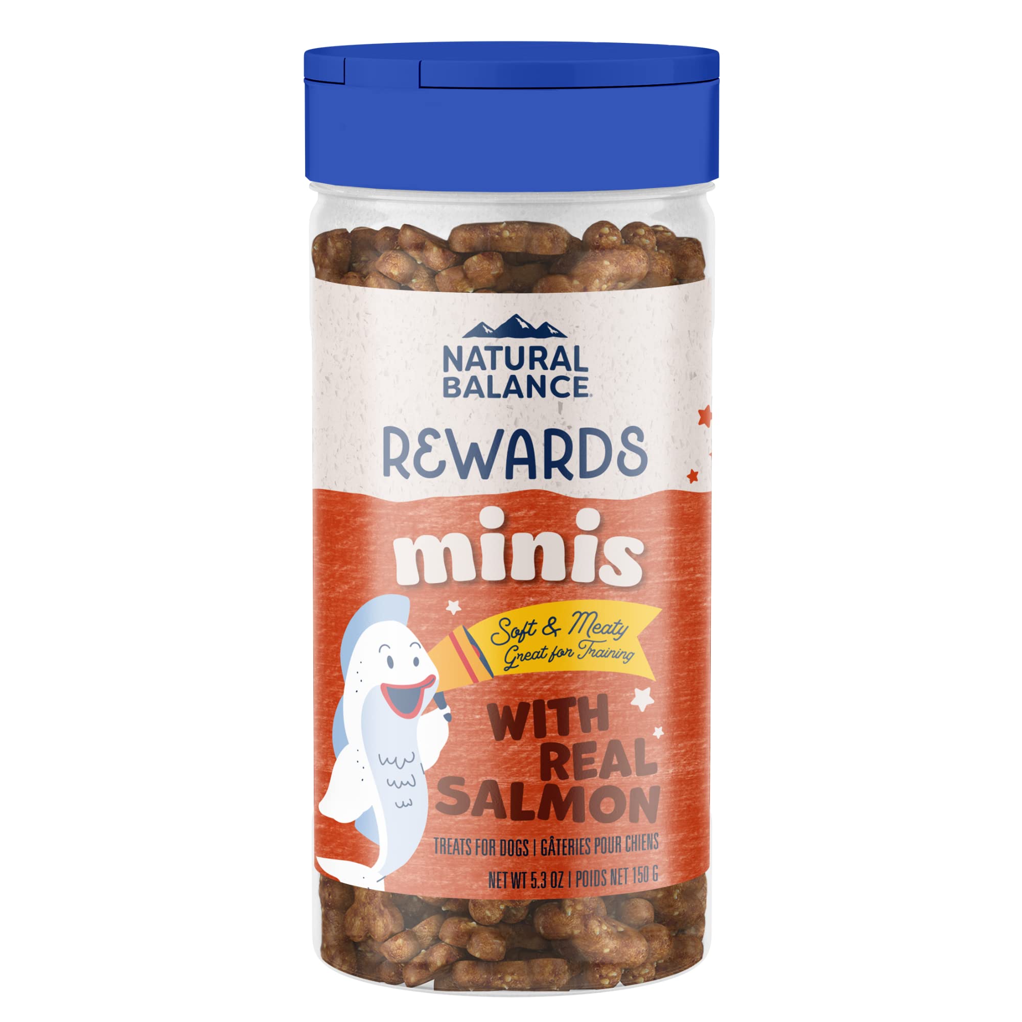 Natural Balance Limited Ingredient Mini-Rewards Salmon Grain-Free Dog Training Treats for Dogs | 5.3 Ounce (Pack of 1), Canister