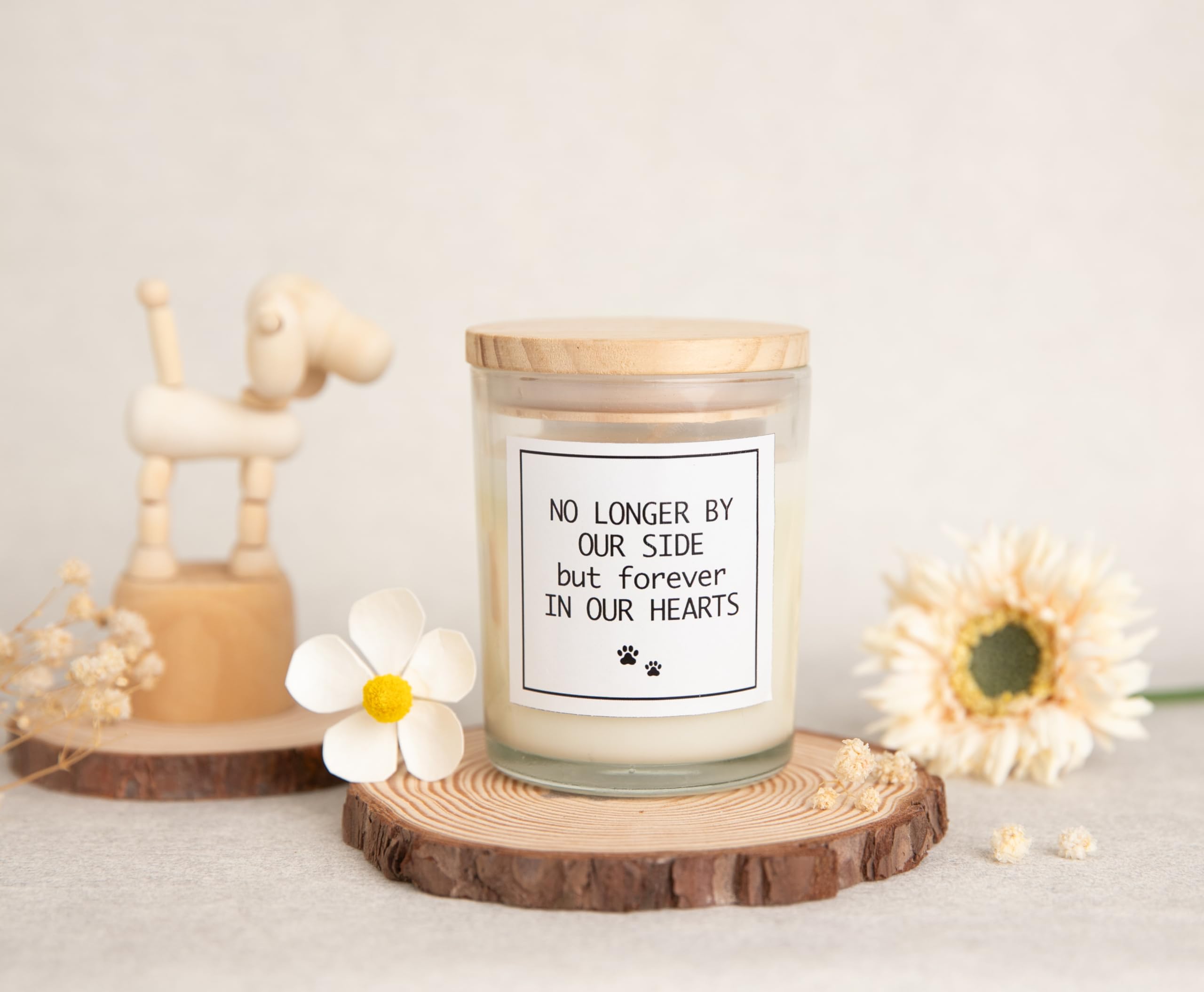 No Longer By Our Side But Forever In Our Hearts Candle - Dog Memorial Gifts For Loss Of Dog, Pet Loss Sympathy Gifts, Pet Friend