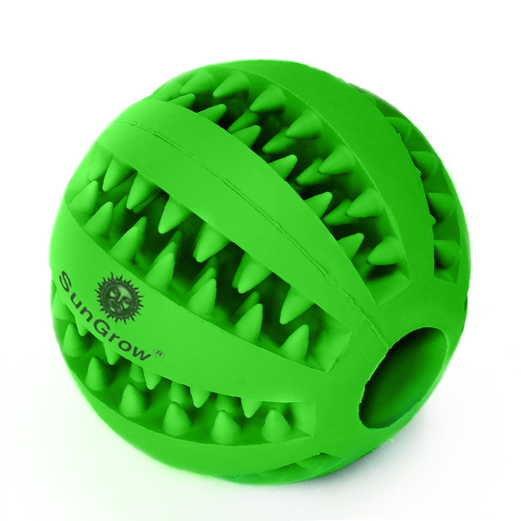 SunGrow Teething Treat Chew Ball for Rabbit, Ferret, Guinea Pig, Puppy, Kitten Tooth Clearing Puzzle Treat Dispenser, Aquarium F