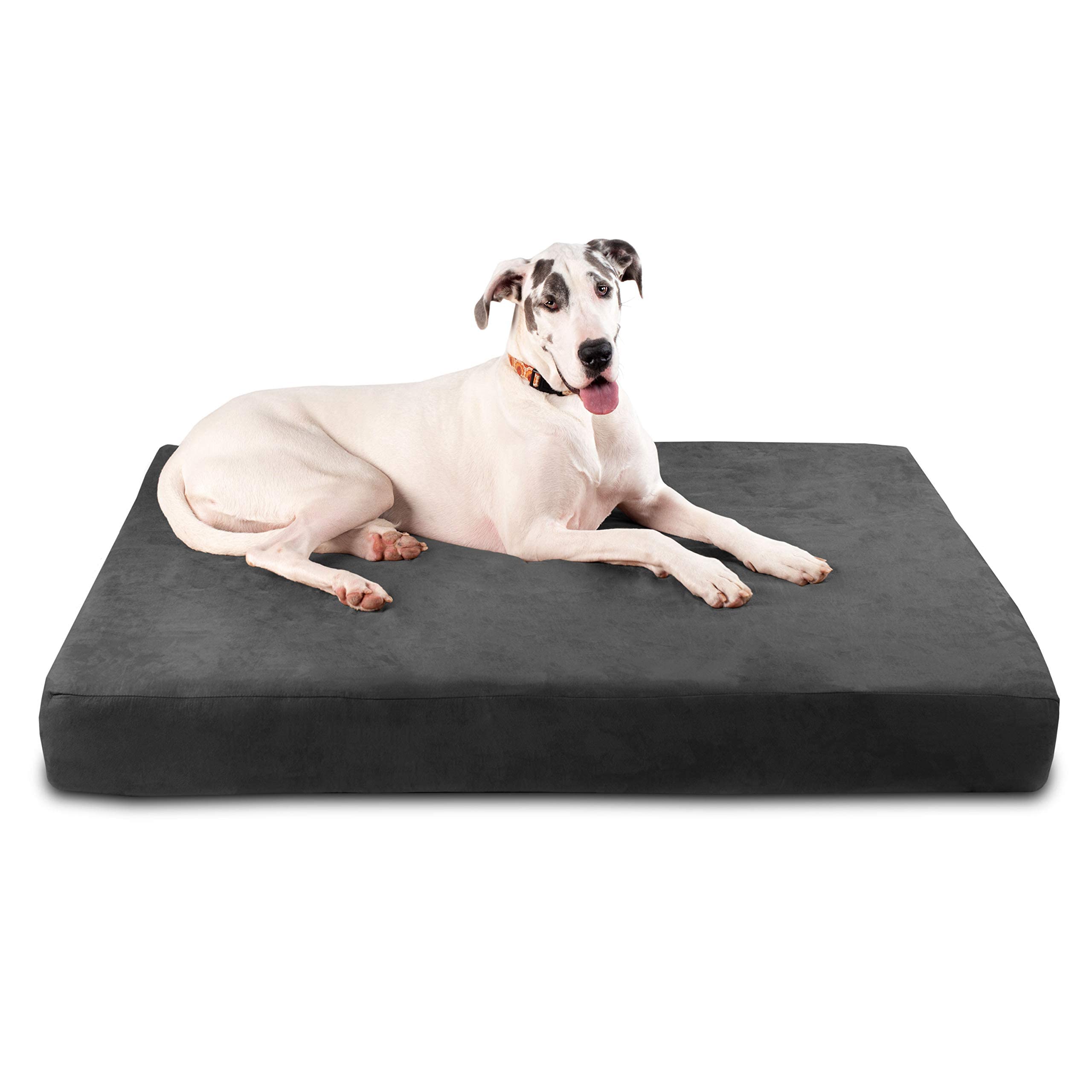 Barker Beds Sleek Giant Dog Bed (Giant, Charcoal) - 7 Thick Soft & Comfortable Orthopedic Cushion - Big Dog Bed - Durable & Wa
