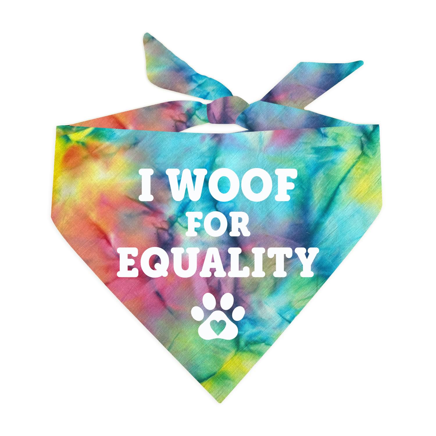 I Woof For Equality Lgbtq Pride Dog Bandana (721 Sunset Tie Dye, One Size)