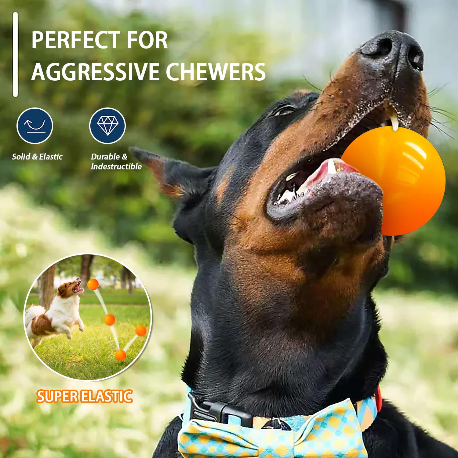 Dlder Dog Balls Indestructible,Solid Rubber Dog Ball Toys,Durable Bouncy Balls For Dogs Aggressive Chewers,100% Safe & Non-Toxic,Floating Dog Chew Toy Ball For Medium&Large Dogs To Play And Fetch.