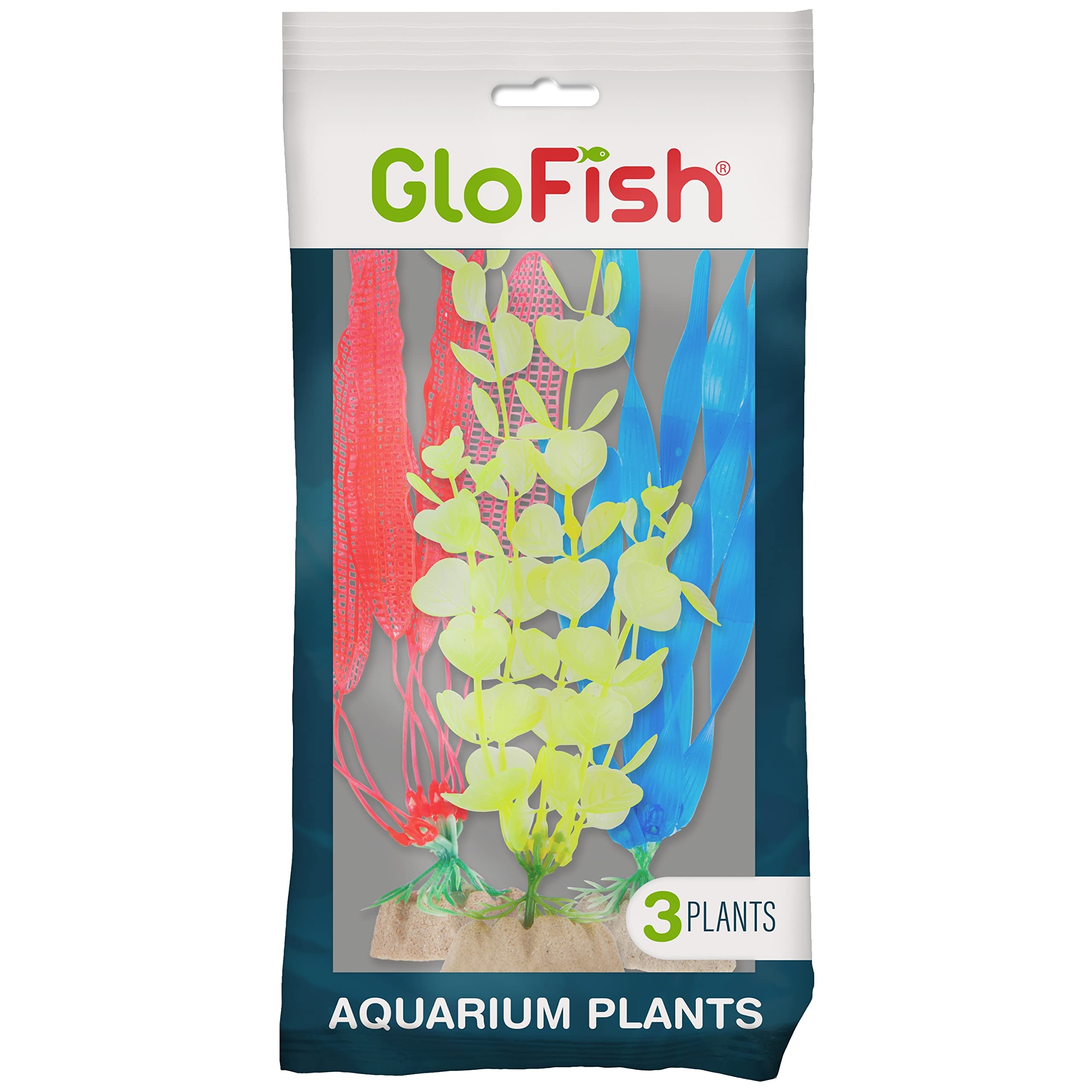 GloFish Fish Tank Plants, Fish Tank Decorations, Aquarium Decorations, Fluorescent Colors, 3-Pack