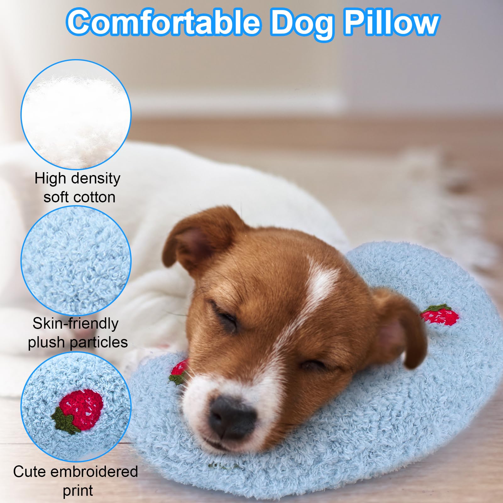 Mity Rain 2Pcs Dog Pillow, Anxiety Relief Pillow For Dog, Ultra Soft High Density Calming Pillow For Joint Relief Sleeping Impro
