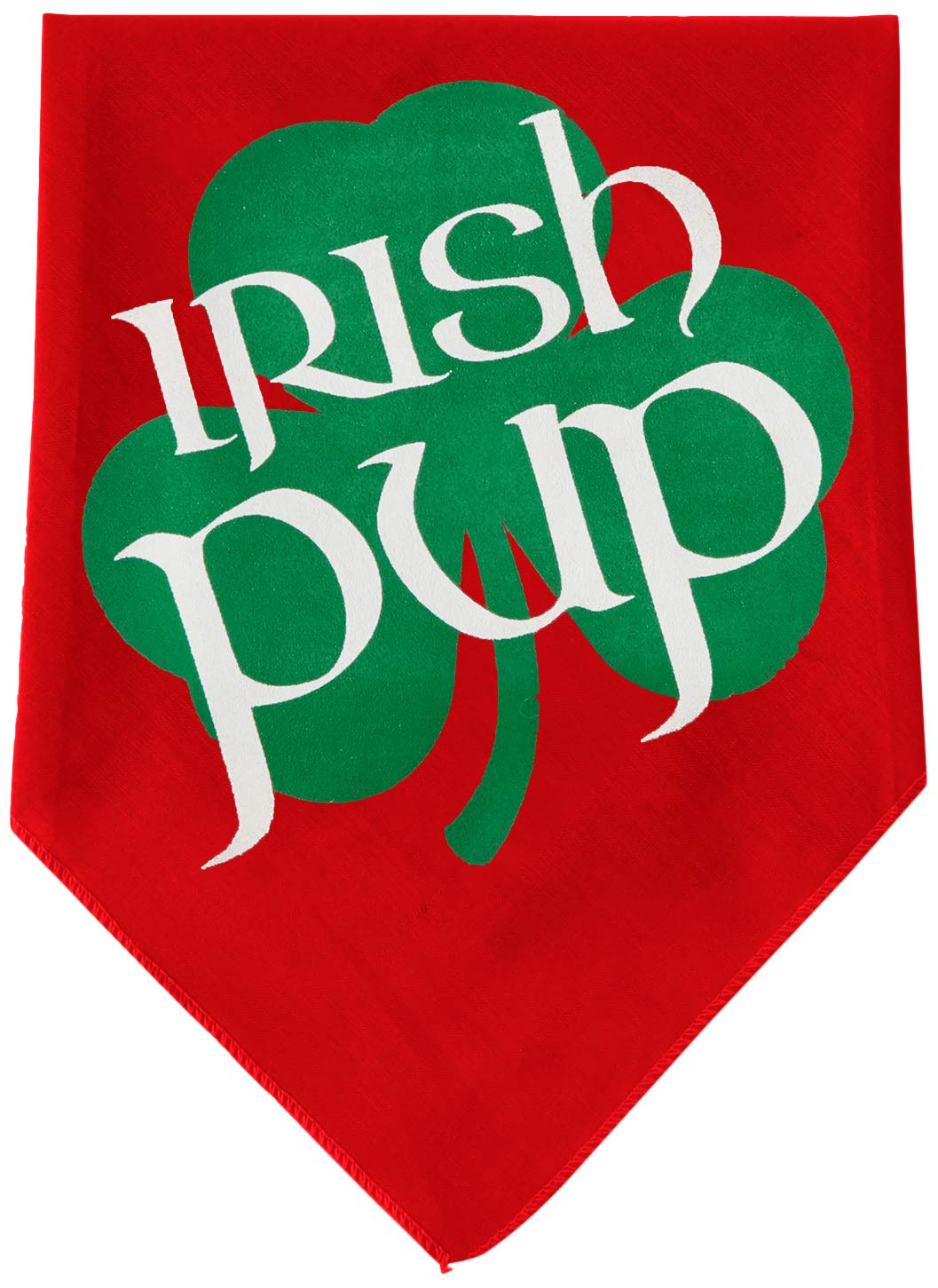 Pet and Dog Bandana Screen Printed, Irish Pup Red Large