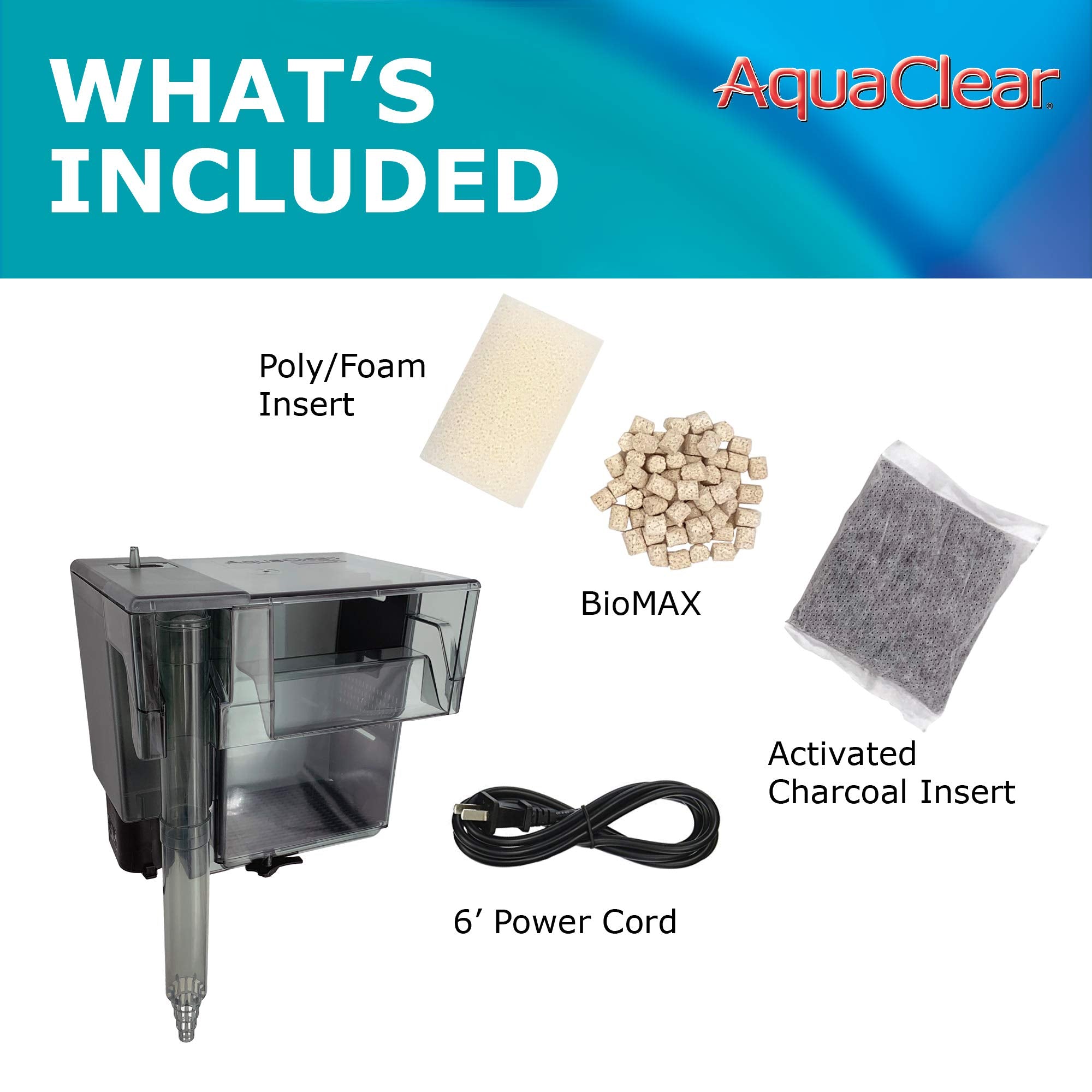 Aquaclear 70 Power Filter, Fish Tank Filter For 40- To 70-Gallon Aquariums, Black