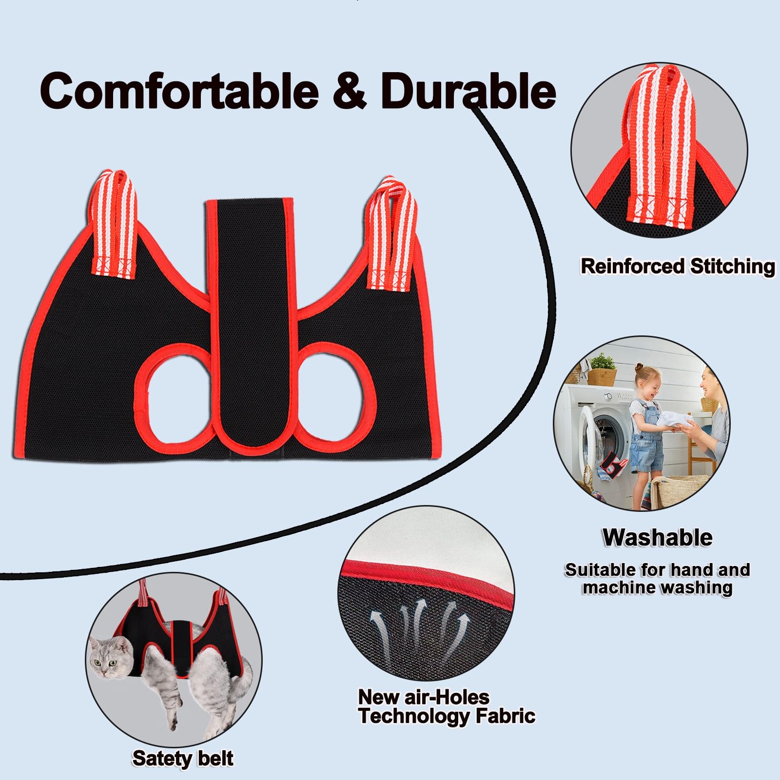 Ato-Djcx Cat Grooming Hammock Harness For Small Dogs,Pet Hammock Restraint Bag,Dog Grooming Sling For Trimming Nail And Ear/Eye