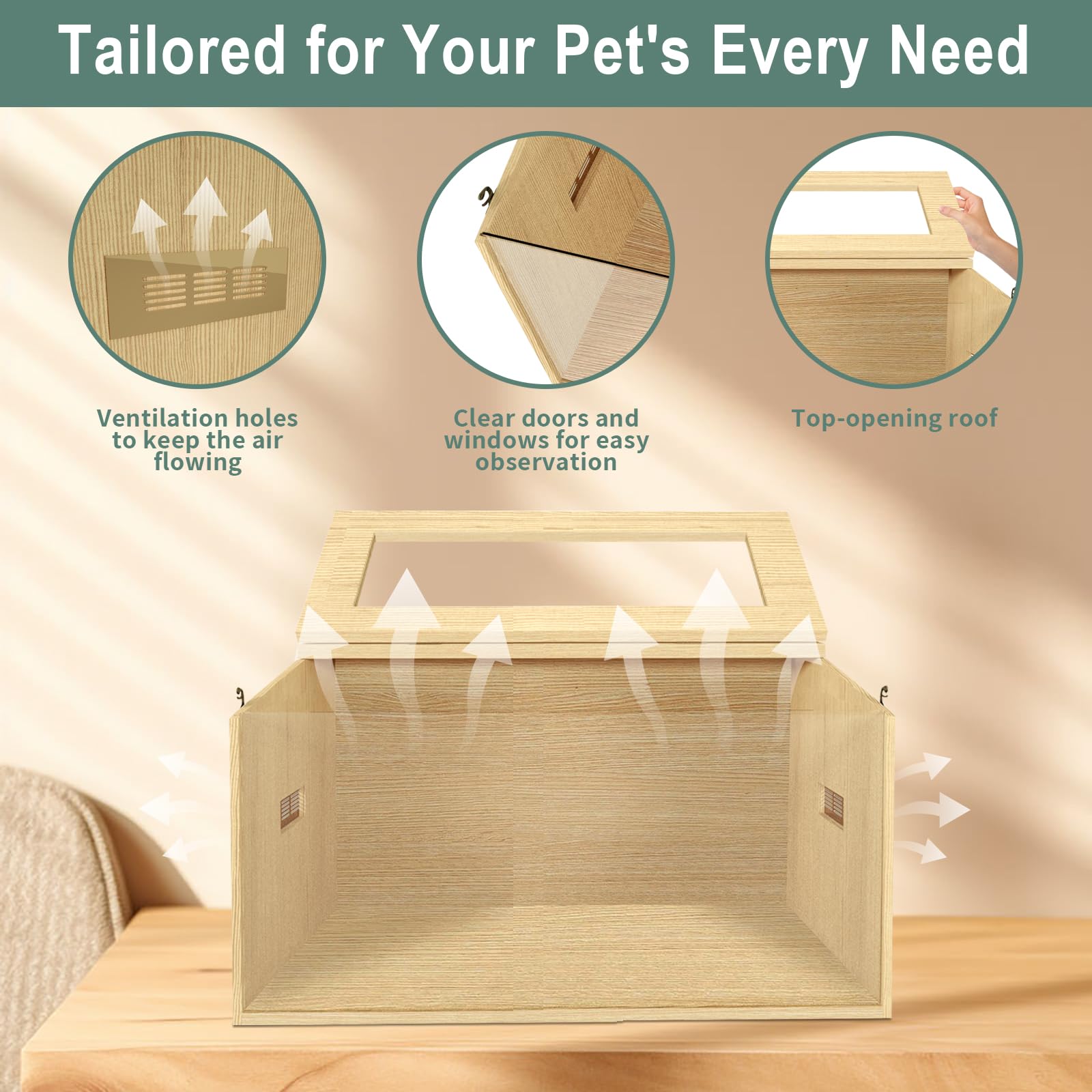 24' Hamster Cage, Top Opening Lockable Roof Door Gerbil Cage, Dwarf Hamster Cage With Hygrometer, Mice And Small Animal Habitat