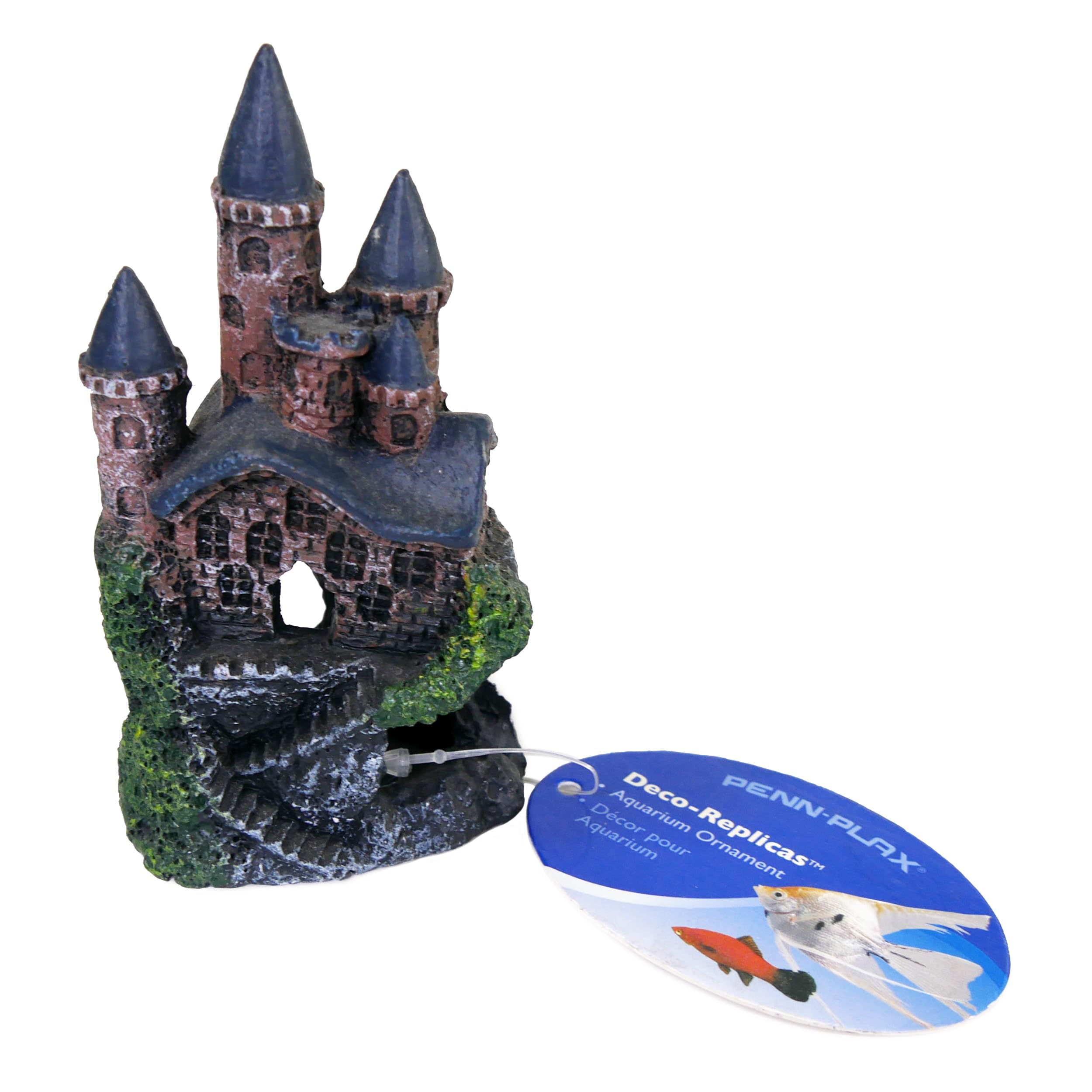 Penn-Plax Age-Of-Magic Magical Mini Castle Aquarium Decoration – Safe For Freshwater And Saltwater Fish Tanks – Gray