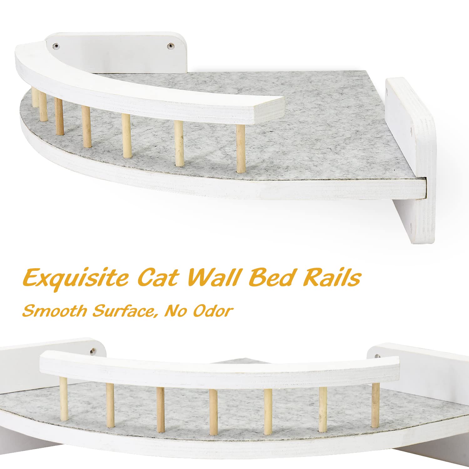 Cat Hammock Cat Wall Shelves With 3 Steps, Cat Shelves And Perches For Wall, Cat Wall Furniture Cat Climbing Shelf, Cat Scratching Post Cat Wall Shelf For Indoor With Plush Covered, Gift For Cat