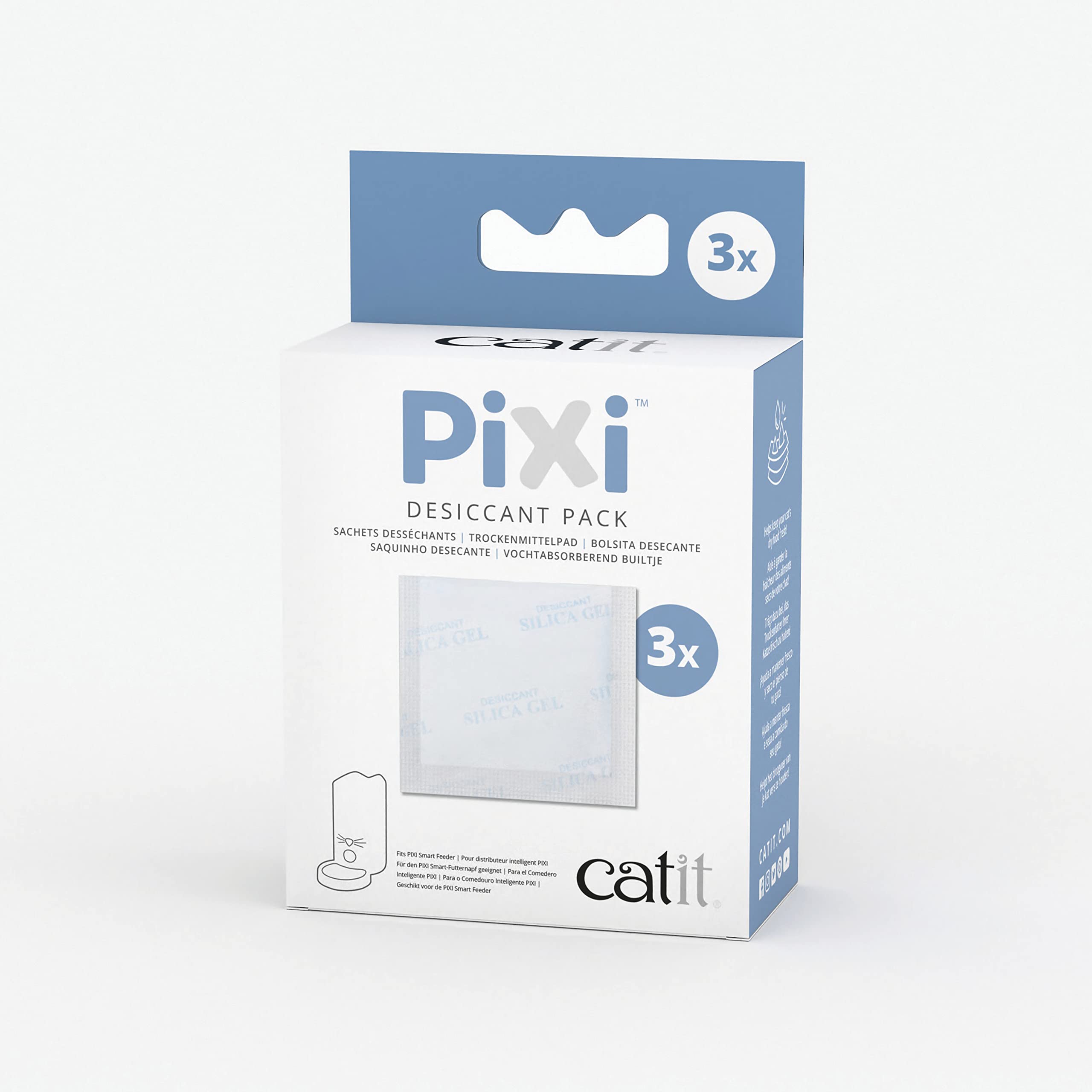 Catit PIXI Smart Feeder Replacement Desiccant Pads for Automatic Cat Food Dispenser, 3 Pack, White