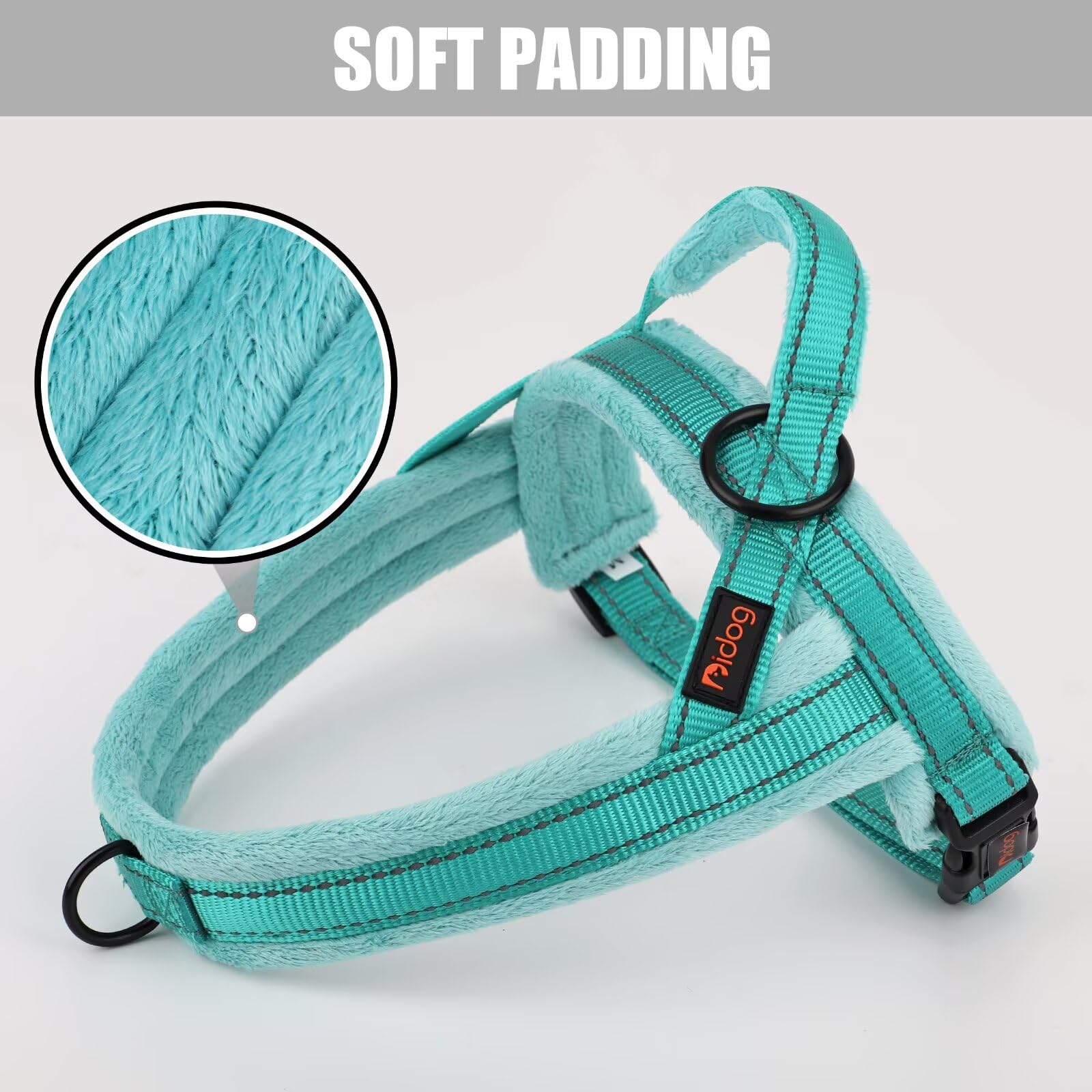 Didog Soft Flannel Padded Dog Vest Harness,Escape Proof/Quick Fit Reflective Dog Strap Harness, Easy For Training Walking(Xs:Che