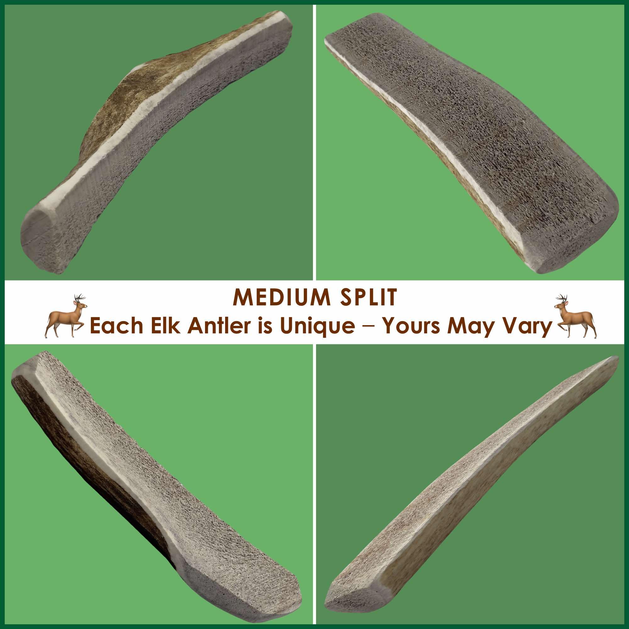 Deluxe Naturals Elk Antler Dog Chews | Long-Lasting A-Grade Premium Elk Antler Chews for Dogs from Naturally Shed Elk Antlers Co