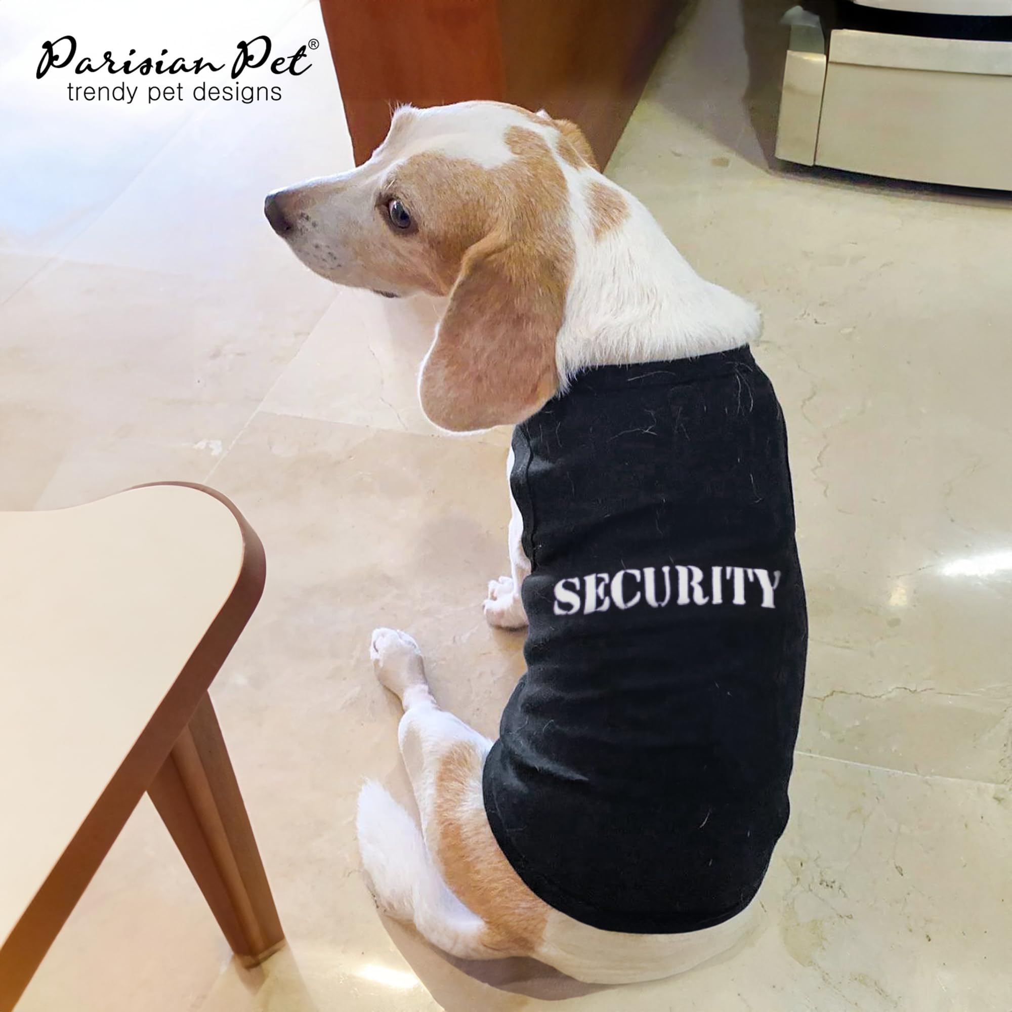 Parisian Pet Dog T-Shirt With Embroidered 'Security' Word Dog Halloween Shirt - 100% Cotton, Breathable Dog Security Shirt - Sleeveless Pet Vest - Machine Washable Dog Shirt For Large Dogs - 4Xl