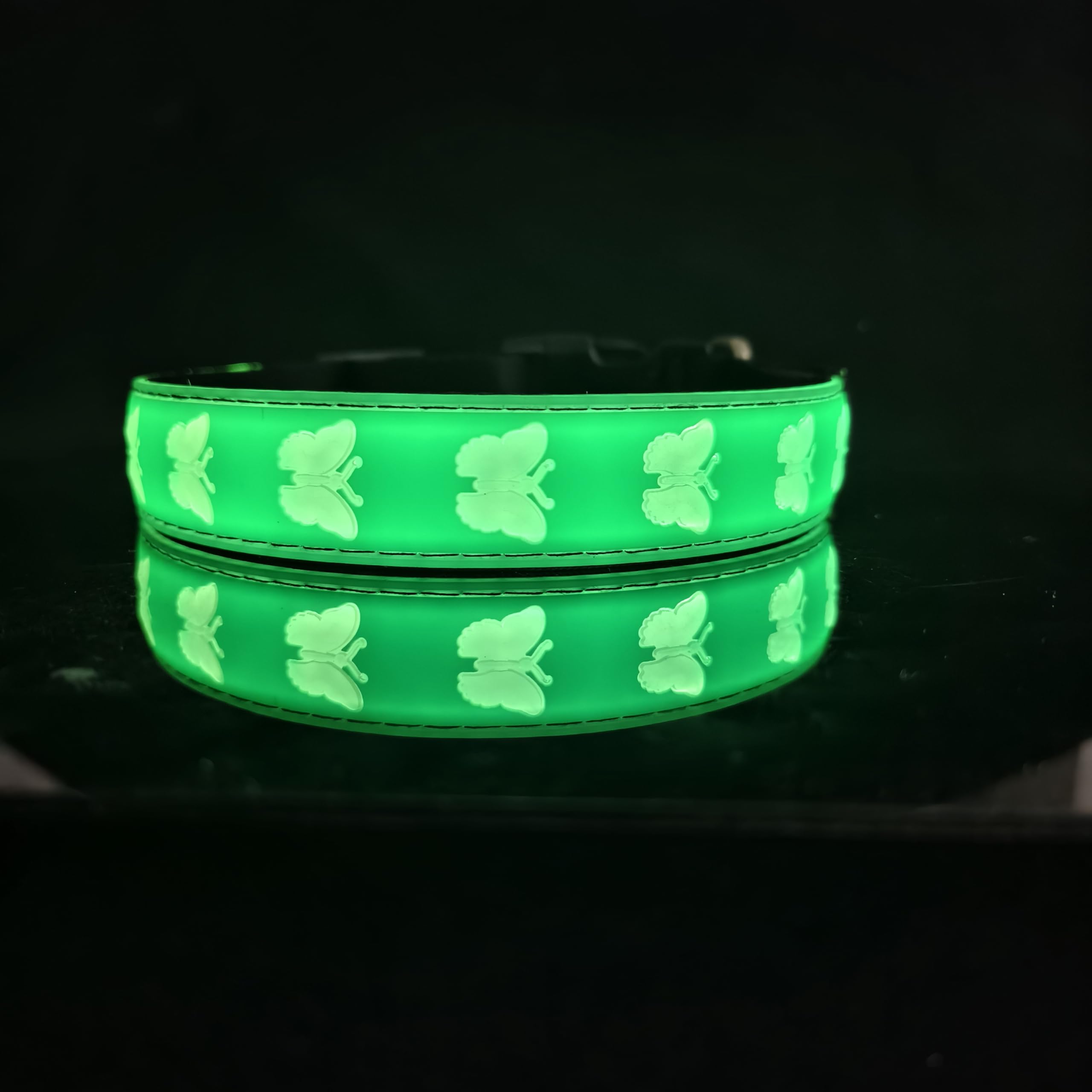 Dogled Usb-C Led Light Up Dog Collar, 3D Design Comfortable And Soft Material,Multicolored Lighting,Night Dog Collar (Bt-Green,